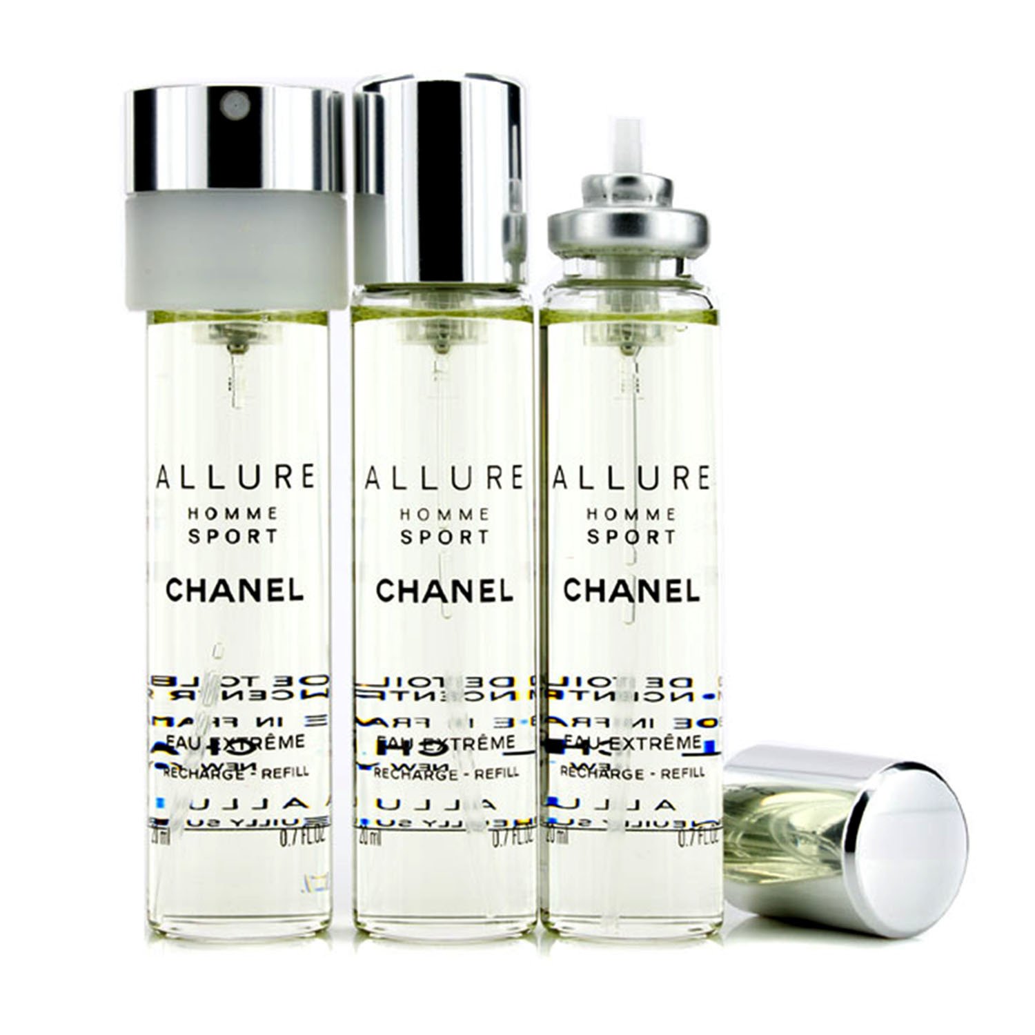 Chanel Allure Homme Sport Eau Extreme Travel Spray Refills (3 Refills) 3x20ml/0.7oz