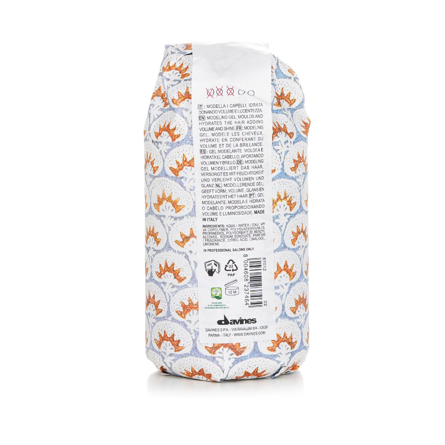 Davines More Inside Este Es Un Gel Moldeador De Agarre Medio (Para Looks Mojados, De Cuerpo Completo) 250ml/8.45oz