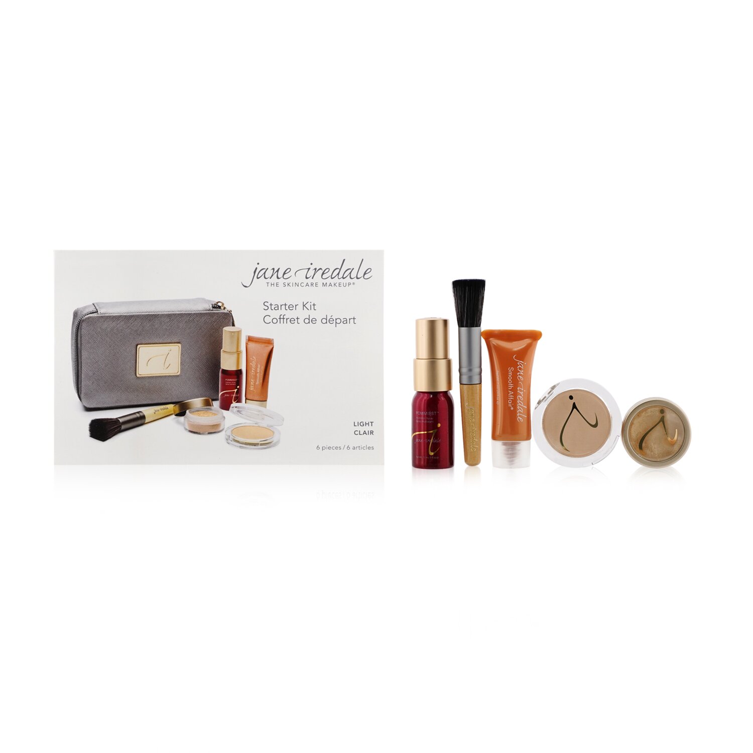 Jane Iredale Starter Kit (6 Pieces): 1xPrimer & Brighter, 1xLoose Mineral Powder, 1xMineral Foundation 6pcs