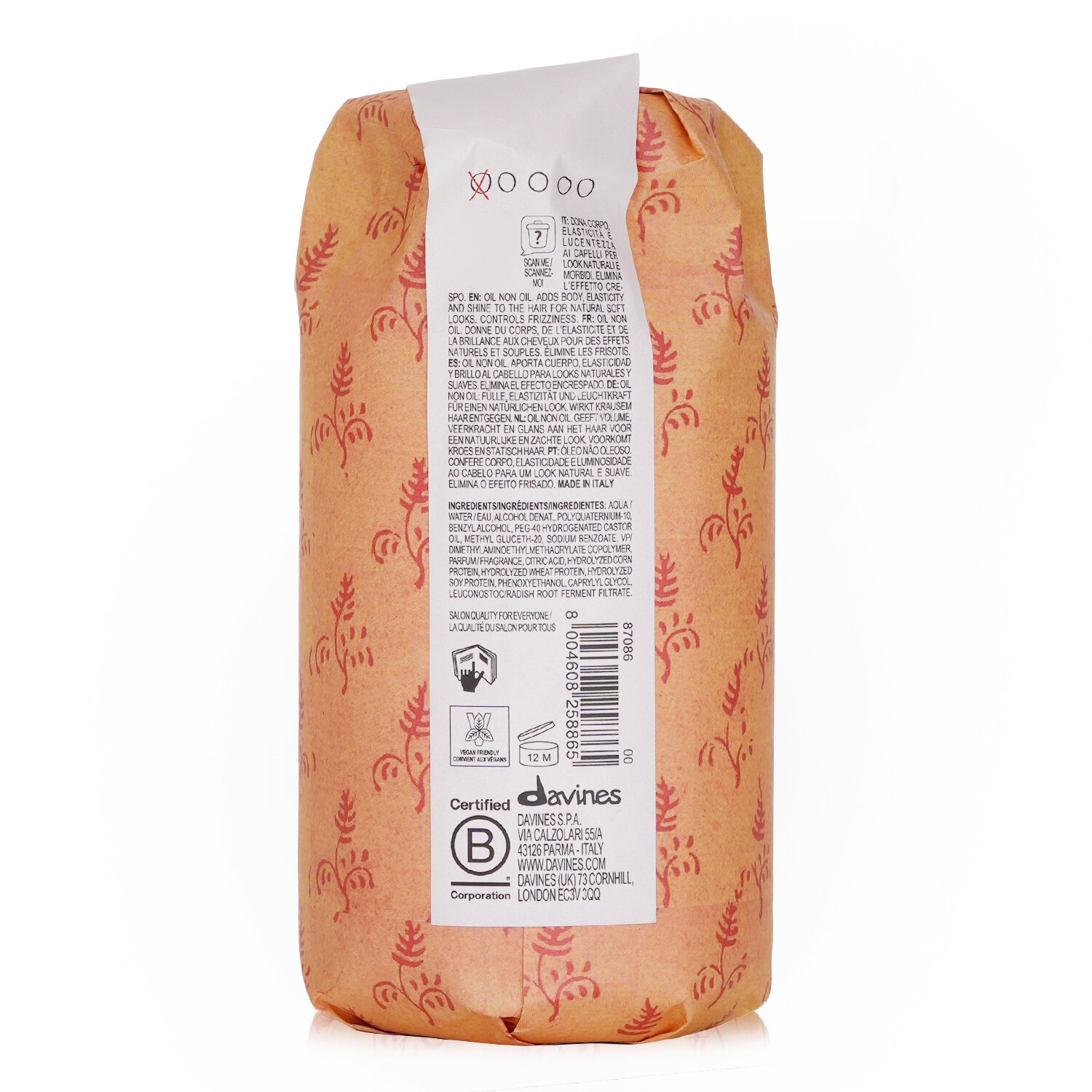 Davines More Inside This Is An Oil Non Oil (For Natural, Tamed Textures) 250ml/8.45oz