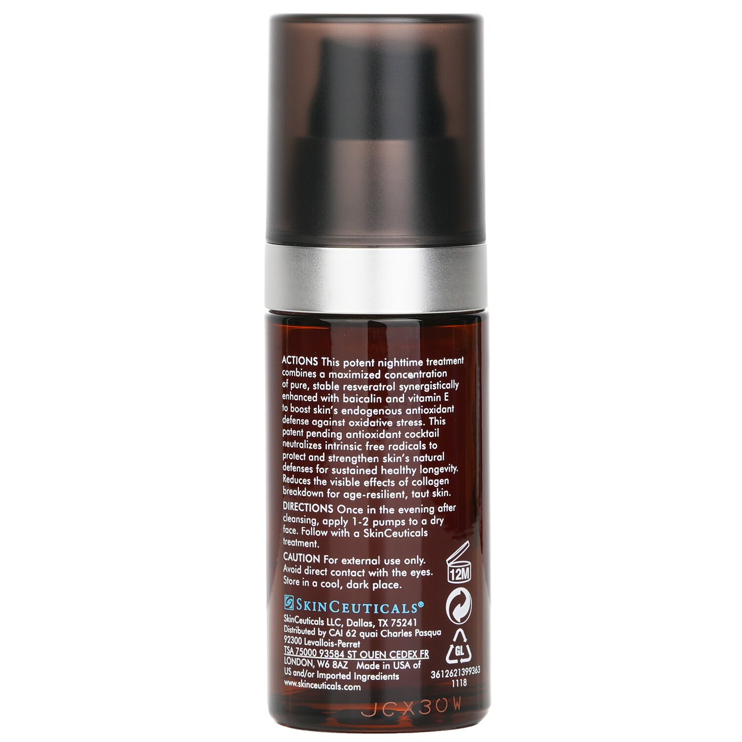 Skin Ceuticals Koncentrat na noc z przeciwutleniaczami Resveratrol B E Antioxidant Night Concentrate 30ml/1oz