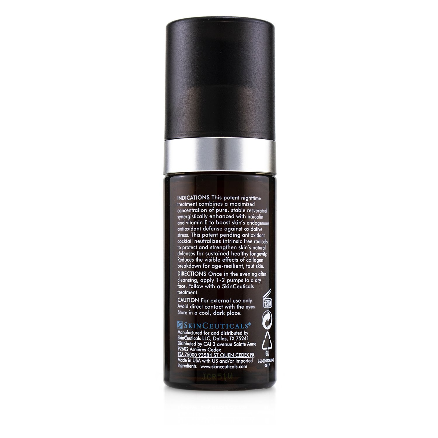 Skin Ceuticals Koncentrat na noc z przeciwutleniaczami Resveratrol B E Antioxidant Night Concentrate 30ml/1oz