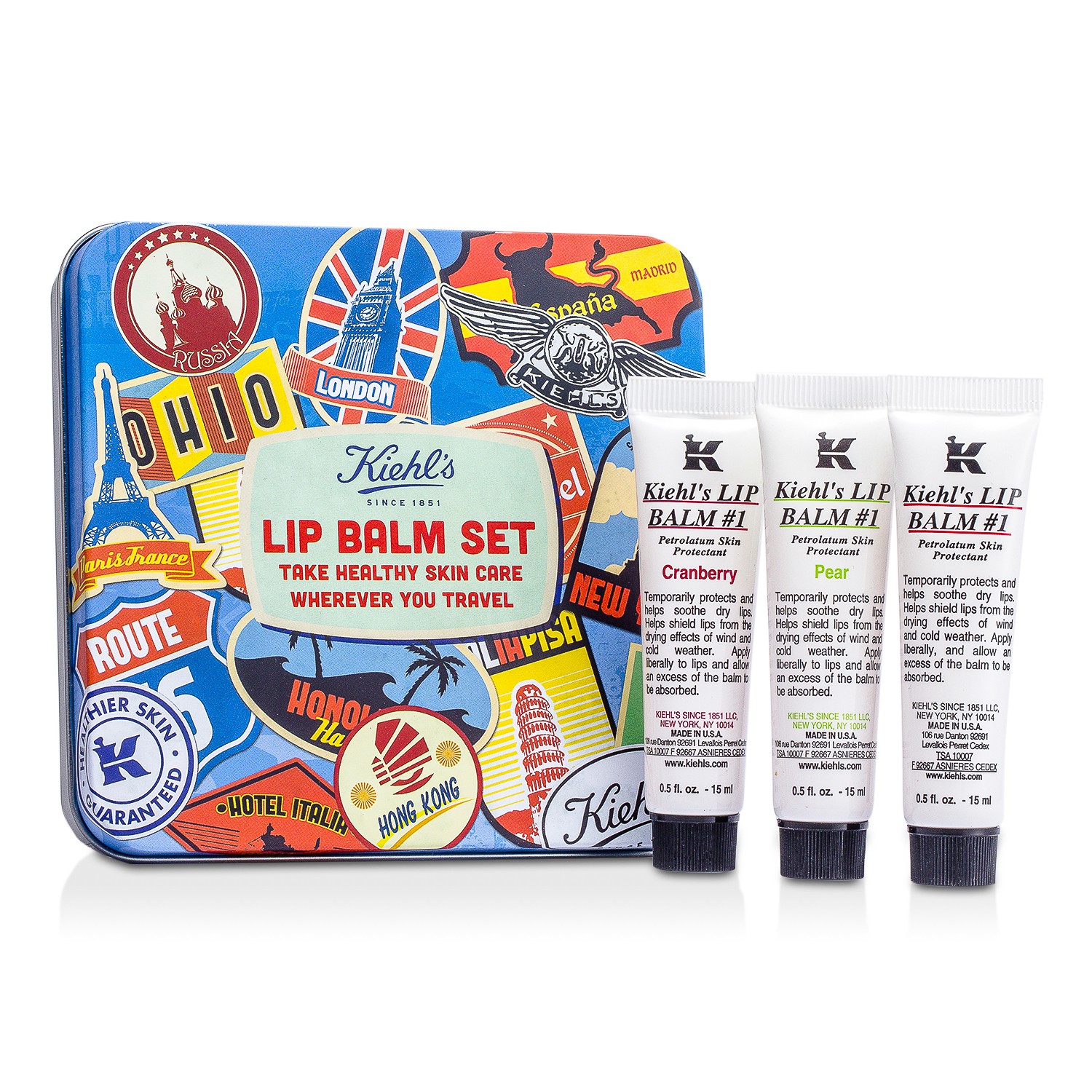 Kiehl's Lip Balm #1 Set: Lip Balm #1 15ml/0.5oz + Lip Balm #1 Cranberry 15ml/0.5oz + Lip Balm #1 Pear 15ml/0.5oz 3x15ml/0.5oz