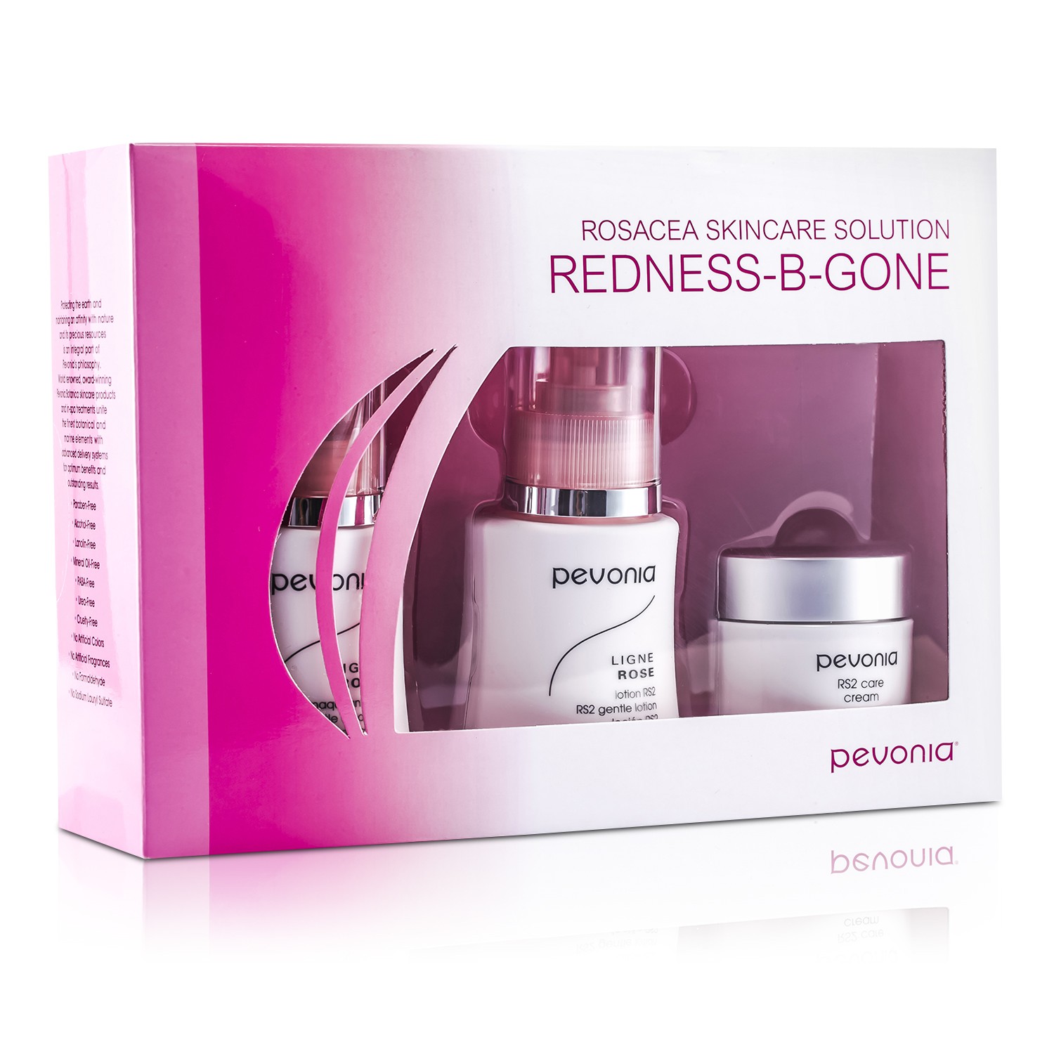 Pevonia Botanica Rosacea Skincare Solution Redness-B-Gone: RS2 Limpiador 50ml/1.7oz + RS2 Loción 50ml/1.7oz + RS2 Crema 20ml/0.7oz 3pcs