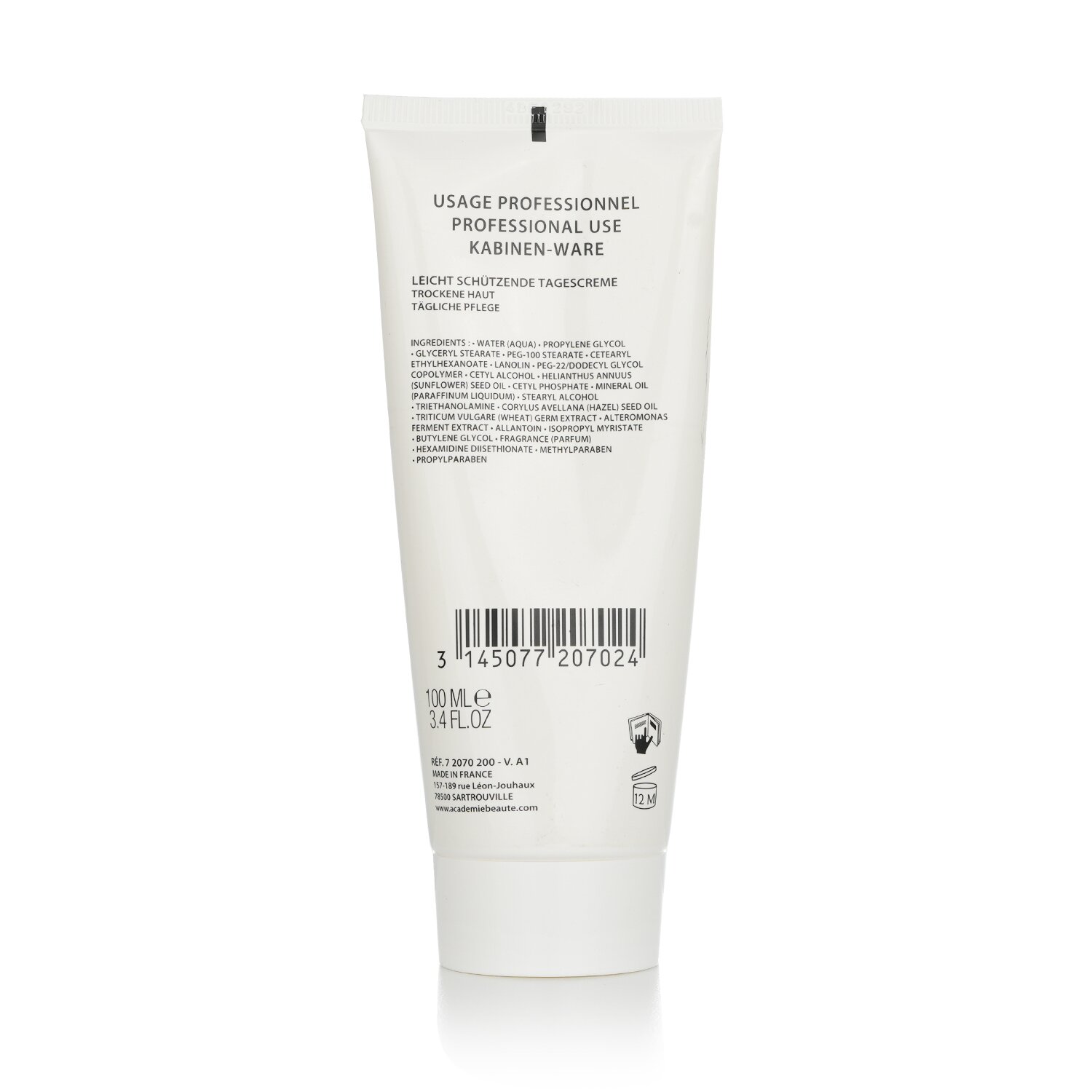 Academie Hypo-Sensible Daily Protection Cream (Tube, Dry Skin) (Salon Size) 100ml/3.4oz