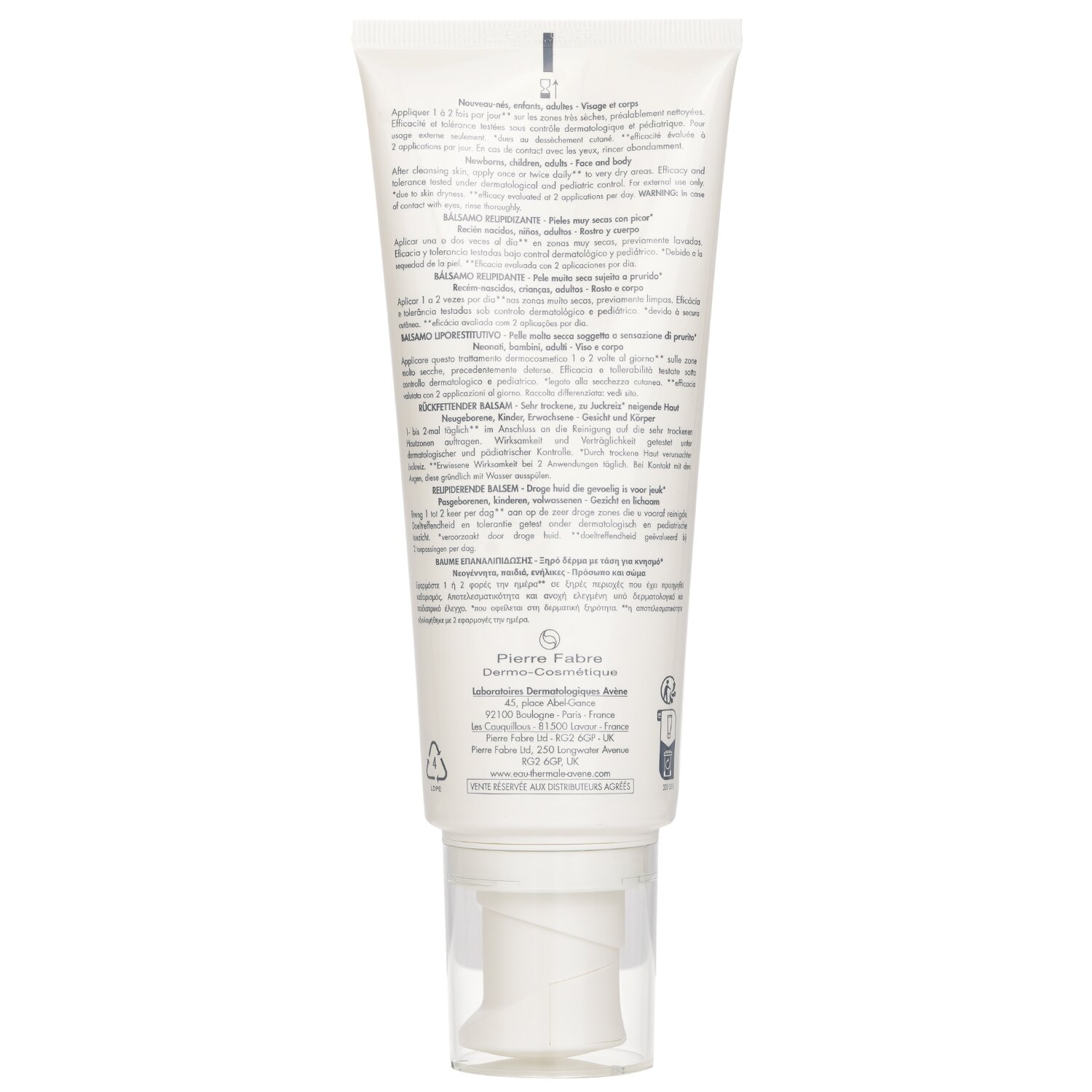 Avene XeraCalm A.D Lipid-Replenishing Balm - For Very Dry Skin Prone to Atopic Dermatitis or Itching 200ml/6.76oz