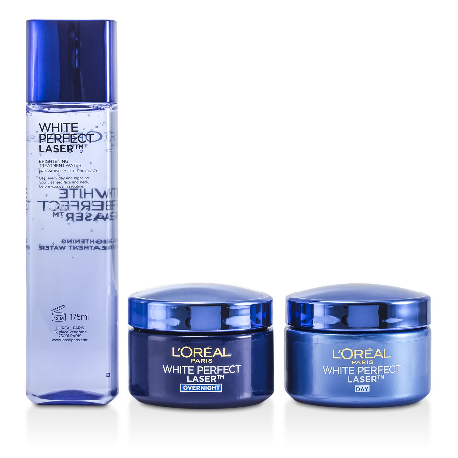 L'Oreal White Perfect Laser Programme: Treatment Water 175ml + Day Cream 50ml + Overnight Treatment 50ml 3pcs