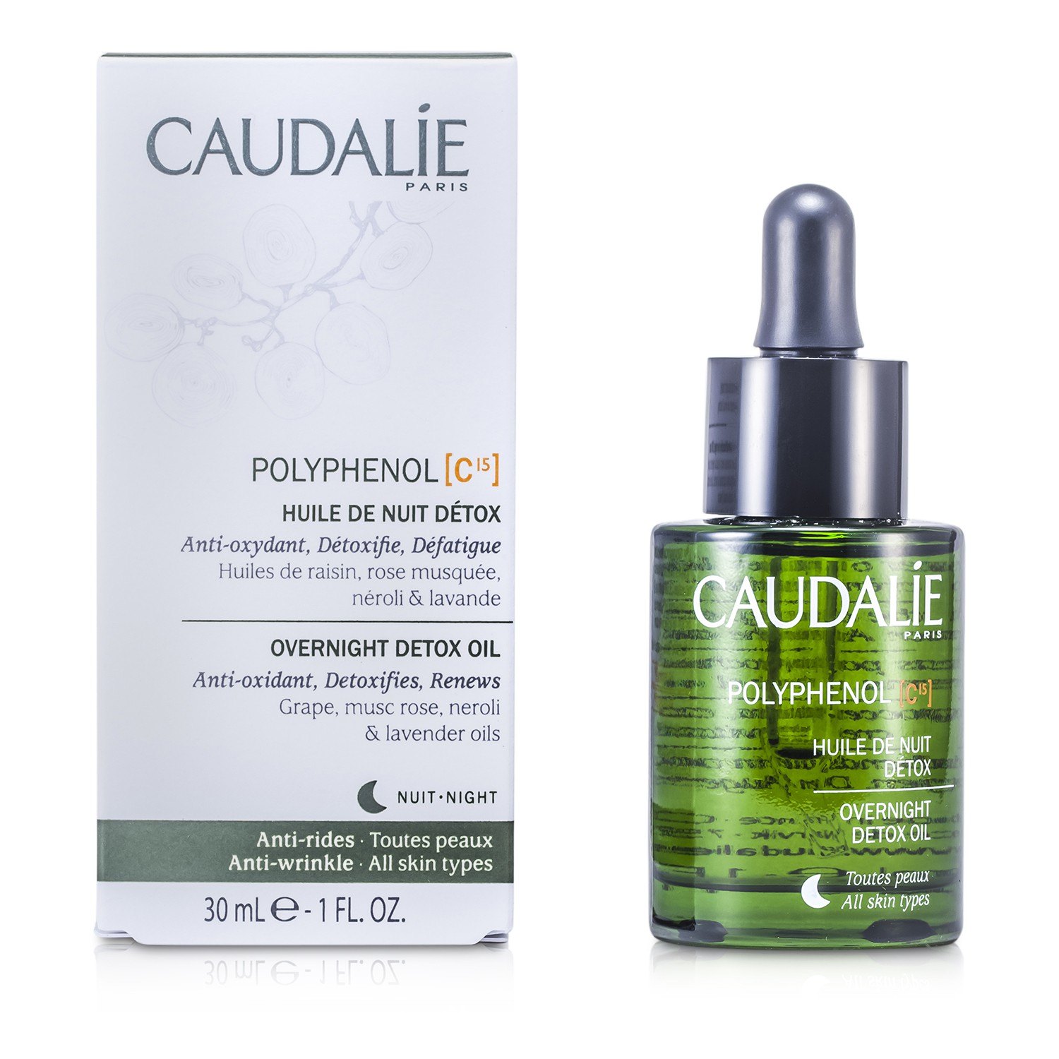 Caudalie Polyphenol C15 Aceite Desintoxicante de Noche 30ml/1oz