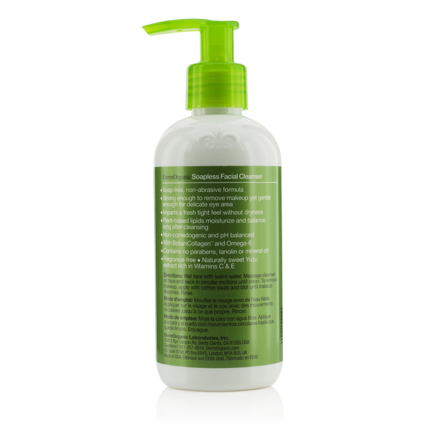 DermOrganic Soapless Facial Cleanser 250ml/8.5oz