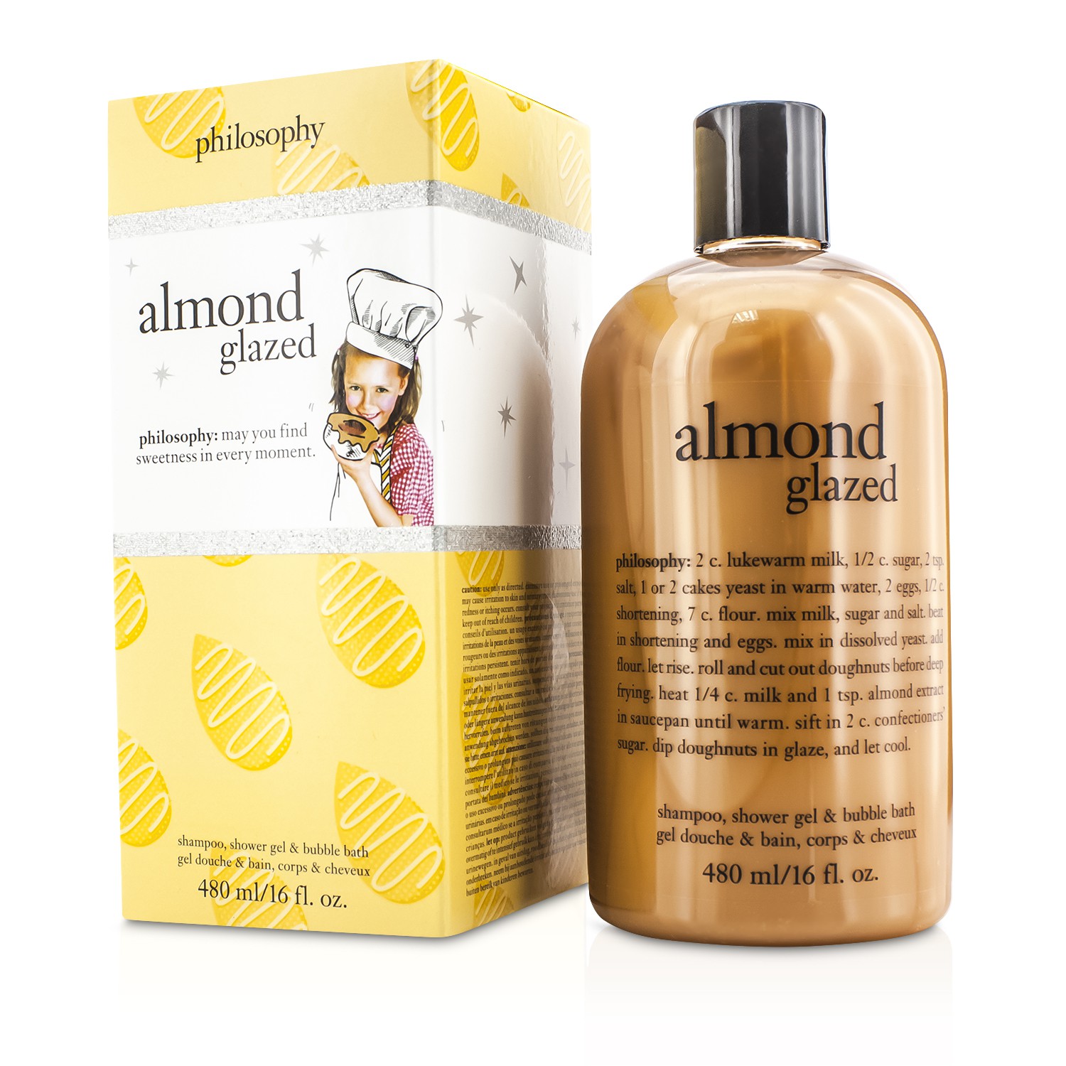 フィロソフィー Philosophy Almond Glazed Shampoo, Shower Gel & Bubble Bath 480ml/16oz