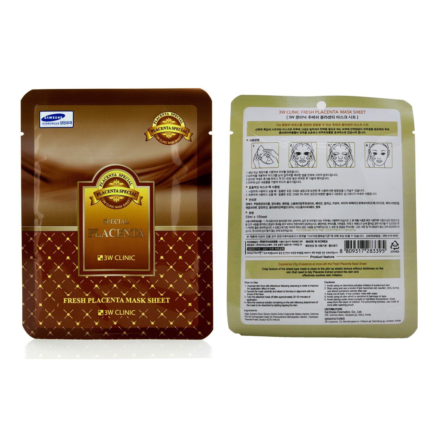 3W Clinic Mask Sheet - Fresh Placenta 10pcs