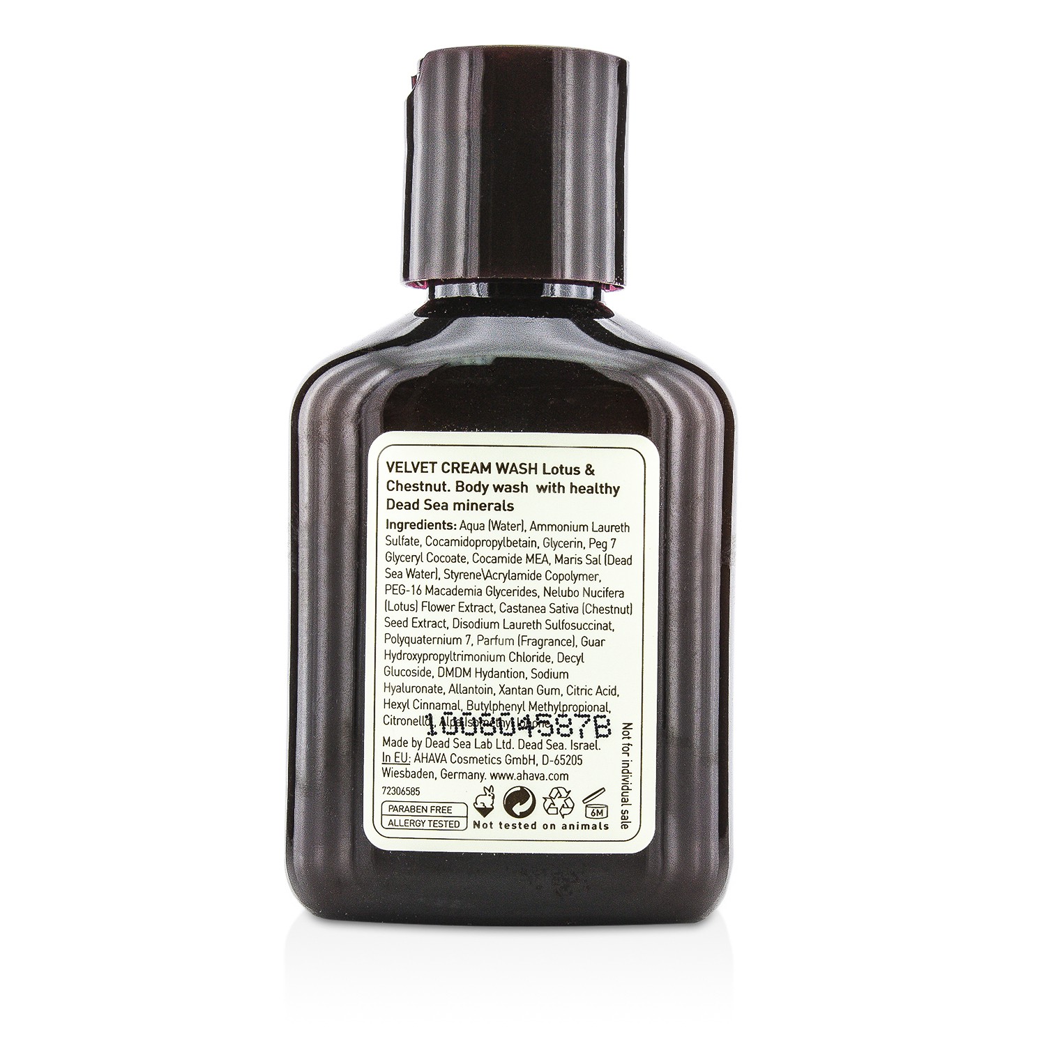 Ahava Mineral Botanic Velvet Cream Wash - Lotus Flower & Chestnut (Sensitive Skin) 85ml/3oz