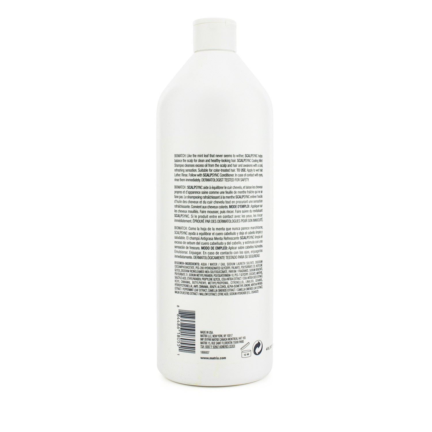 Matrix Biolage Scalpsync Cooling Mint Shampoo (For Oily Hair & Scalp) 1000ml/33.8oz