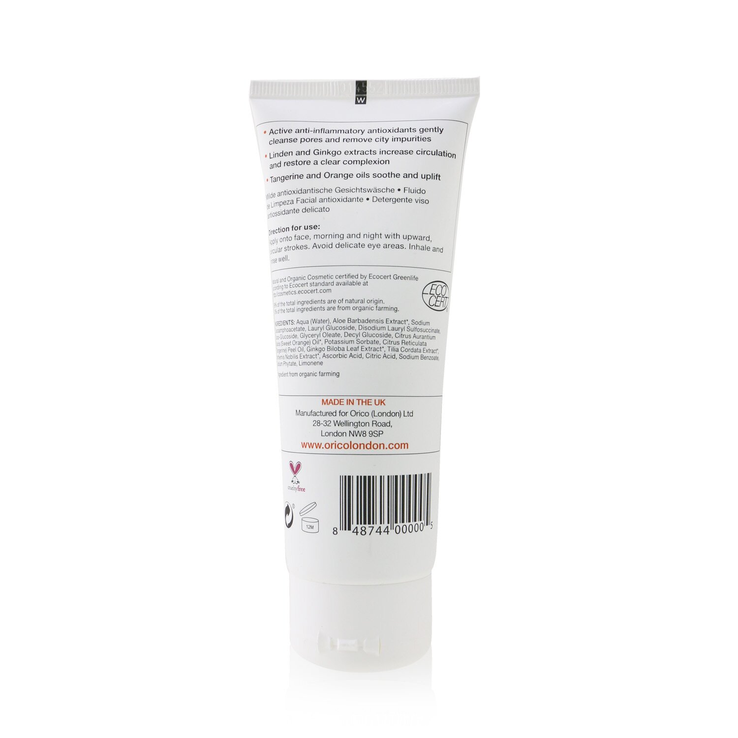Orico London Streetwise Gentle Antioxidant Face Wash 125ml/4.23oz