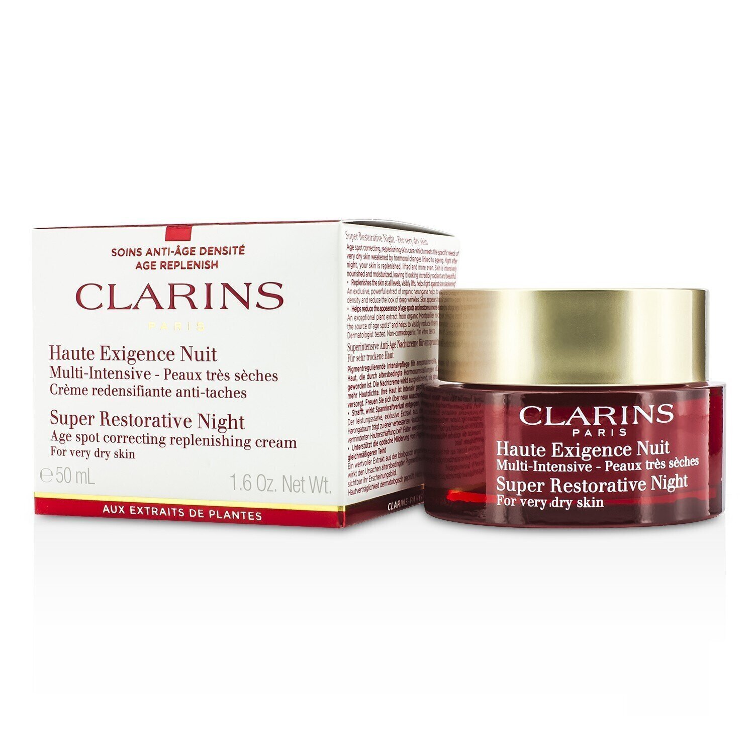 Clarins ครีมกลางคืน Super Restorative Night Age Spot Correcting Replenishing Cream (สำหรับผิวแห้งมาก) 50ml/1.6oz