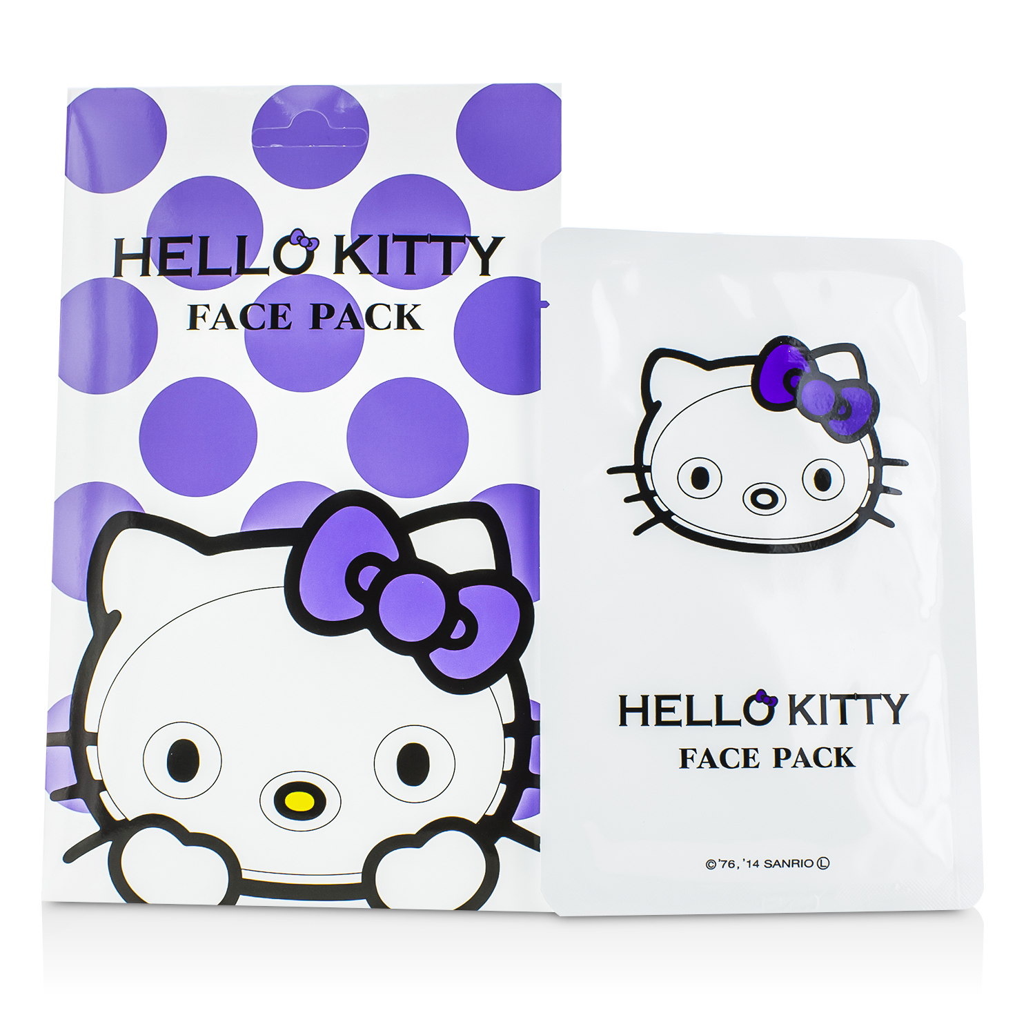 Gotochi Kitty Maseczki do twarzy Hello Kitty Face Pack - Lavender 2pcs