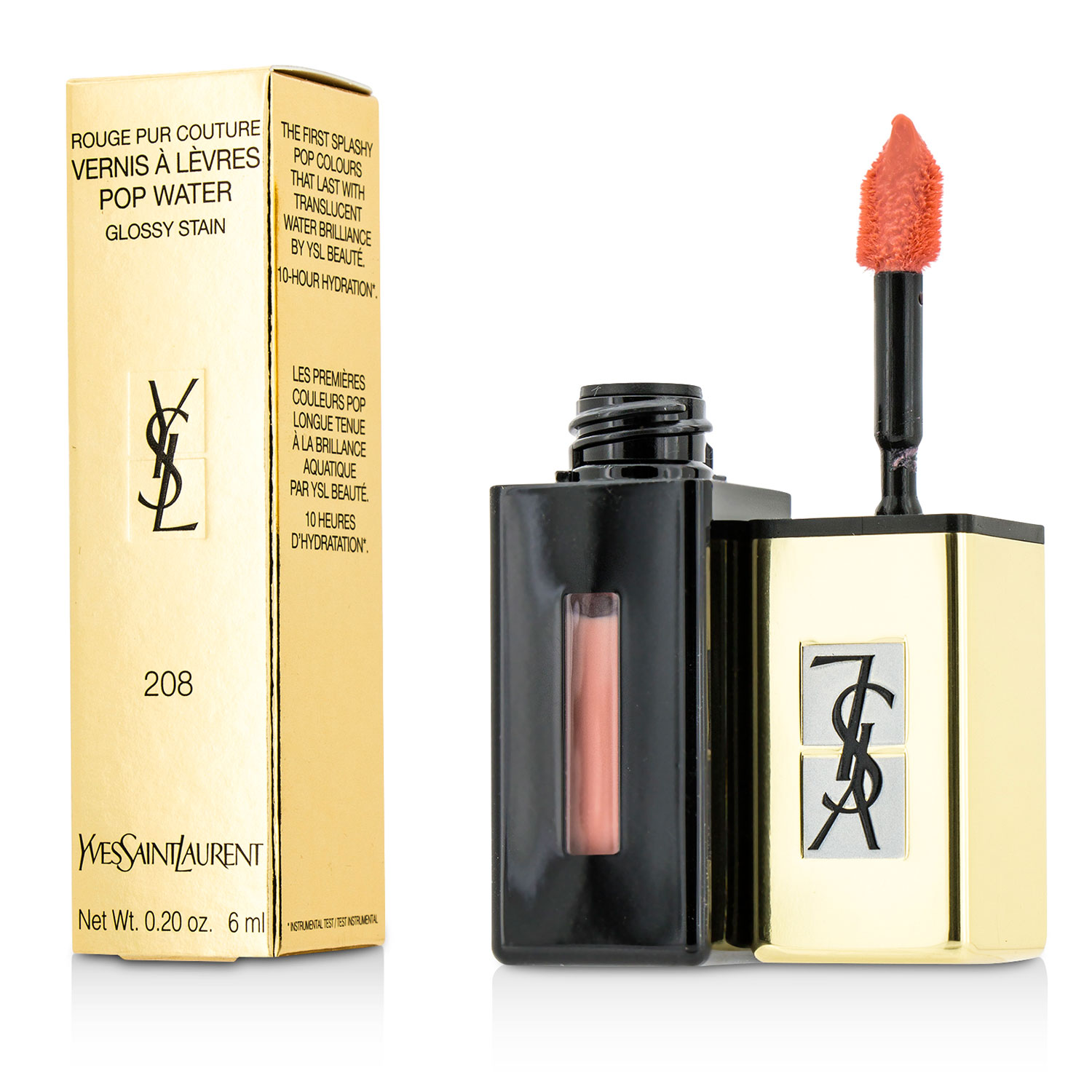 Yves Saint Laurent Rouge Pur Couture Vernis A Levres Pop Water Грим за Блясък 6ml/0.2oz