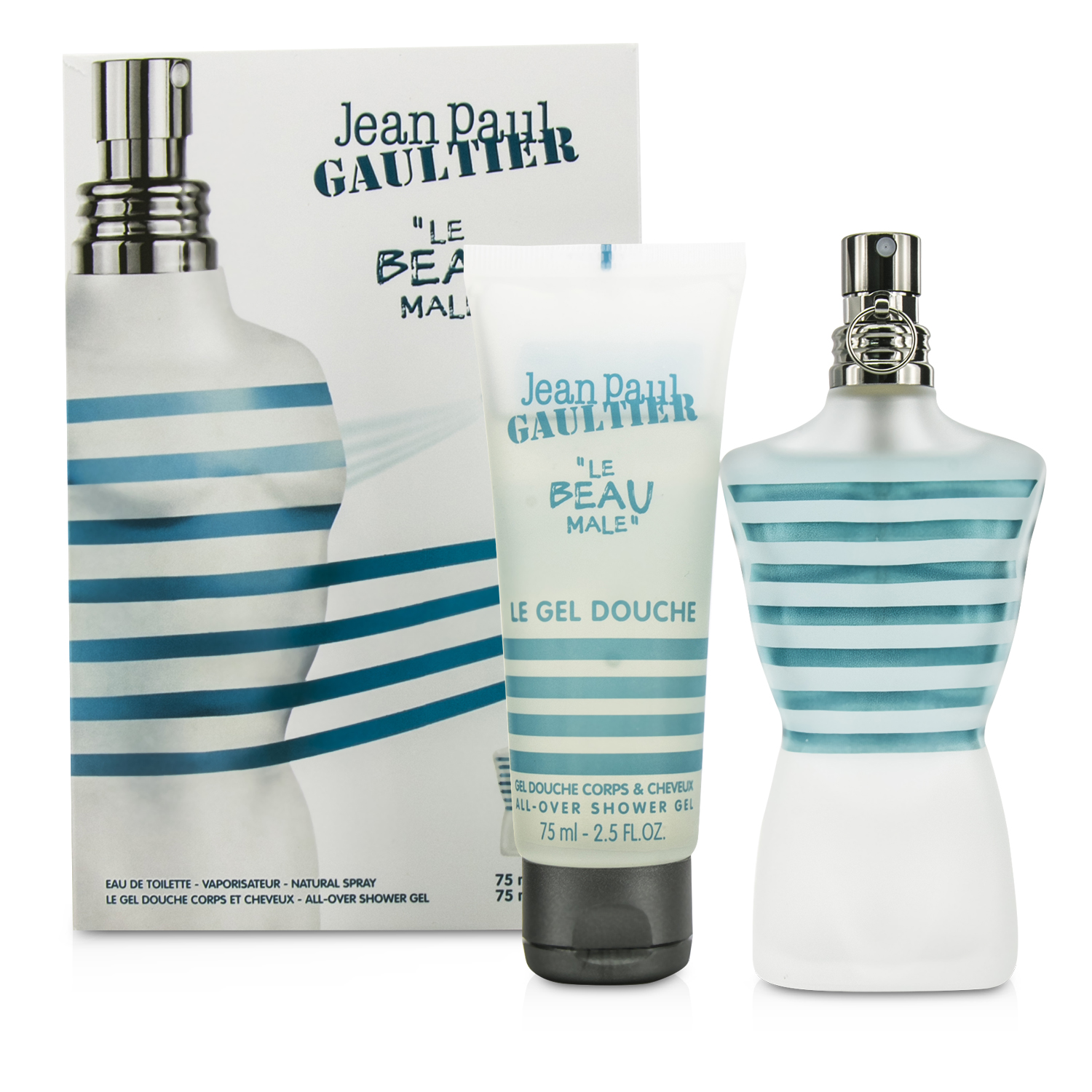 Jean Paul Gaultier Le Beau Male Coffret: Eau De Toilette Spray 75ml/2.5oz + Shower Gel 75ml/2.5oz 2pcs