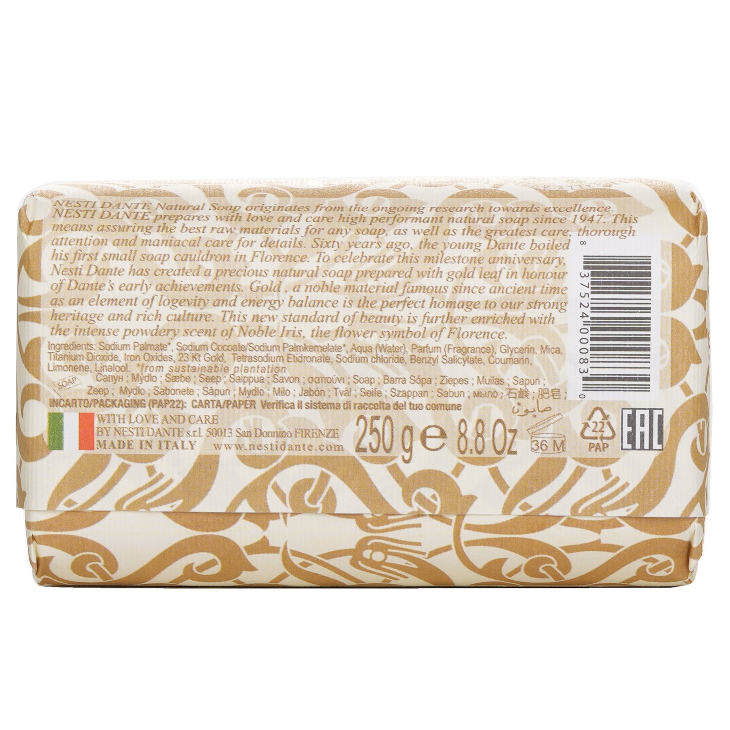 Nesti Dante 60 Anniversary Luxury Gold Soap With Gold Leaf (Limited Edition) 250g/8.8oz