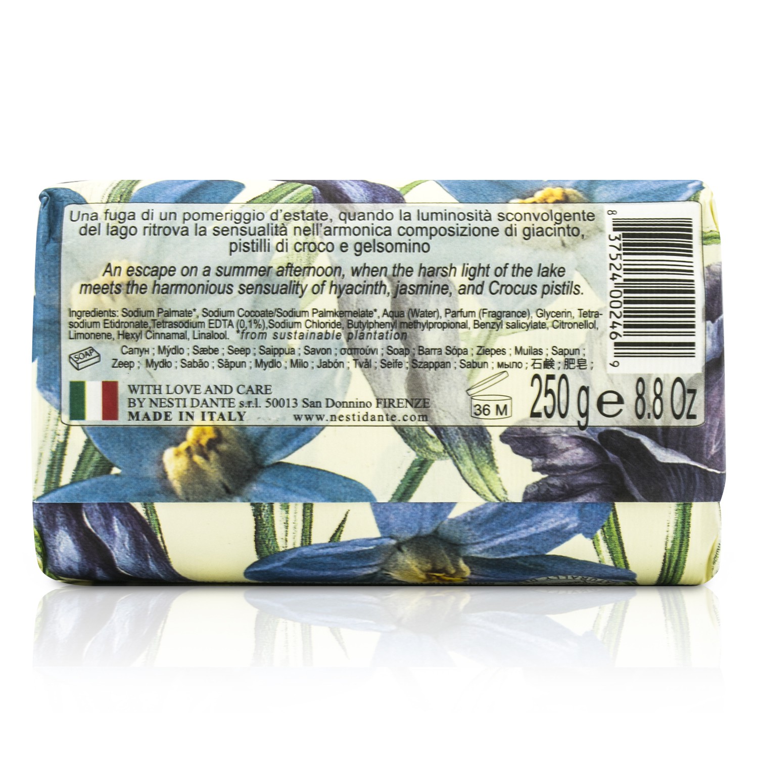 Nesti Dante Dolce Vivere Натуральное Мыло - Lago Di Como - Жасмин, Крокус и Голубой Гиацинт 250g/8.8oz