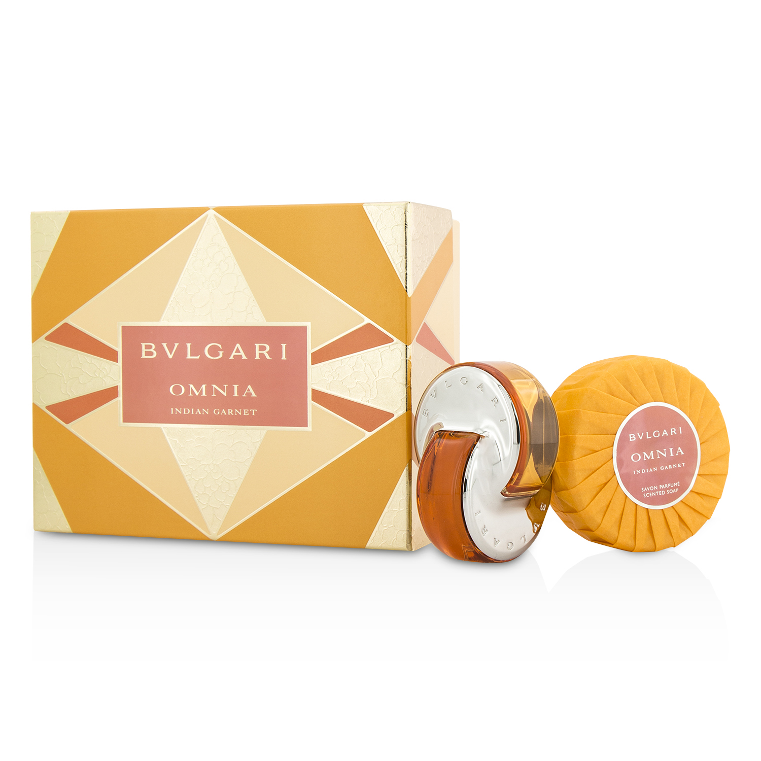 Bvlgari מארז Omnia Indian Garnet: או דה טואלט ספריי 40 מל + סבון מבושם 150 גרם 2pcs