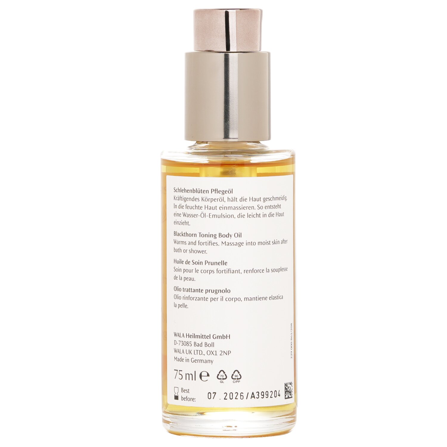 Dr. Hauschka Blackthorn Toning Body Oil - Warms & Fortifies 75ml/2.5oz