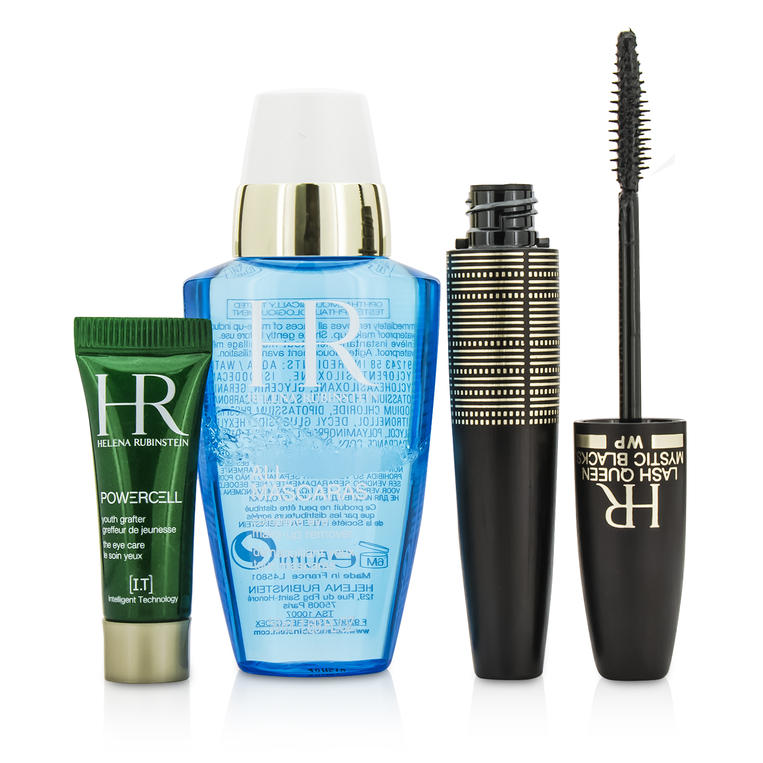 Helena Rubinstein Lash Queen Mystic Blacks Waterproof Mascara Set: Mascara 7ml/0.24oz + MakeUp Remover 50ml/1.69oz + Powercell 3ml/0.15oz 3pcs