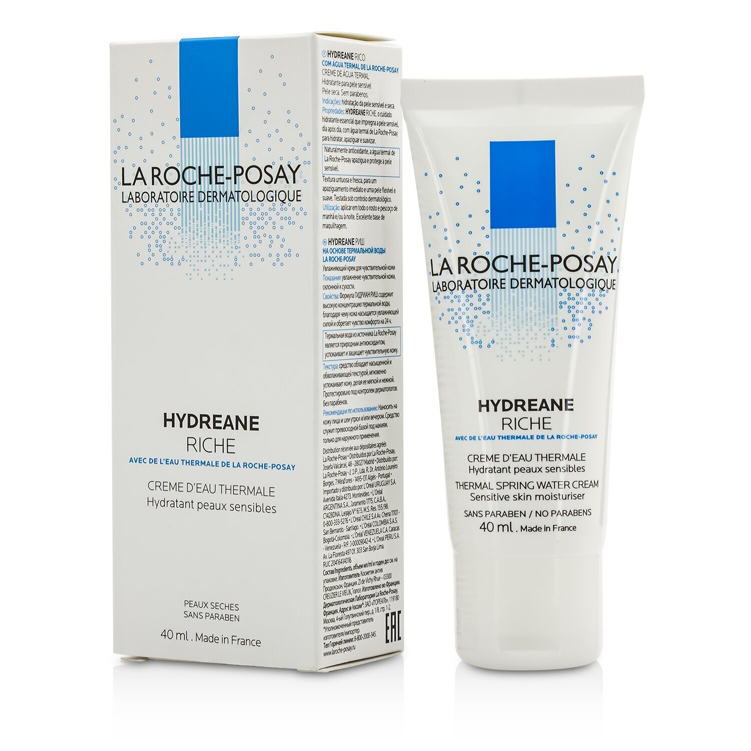 La Roche Posay Hydreane Thermal Spring Water Cream Sensitive Skin Moisturizer - Rich 40ml/1.35oz