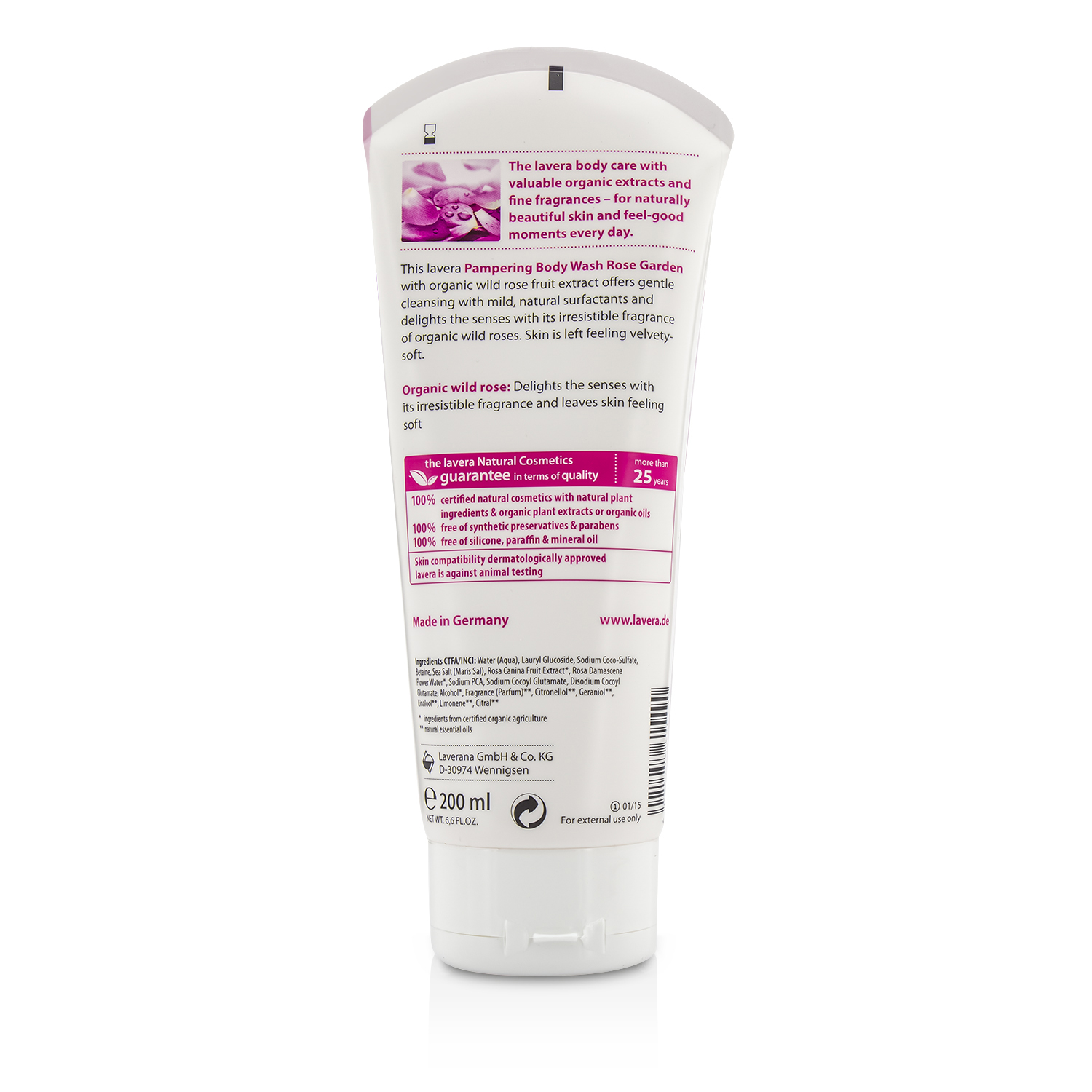 Lavera Organic Wild Rose Ухаживающий Гель для Душа 200ml/6.6oz
