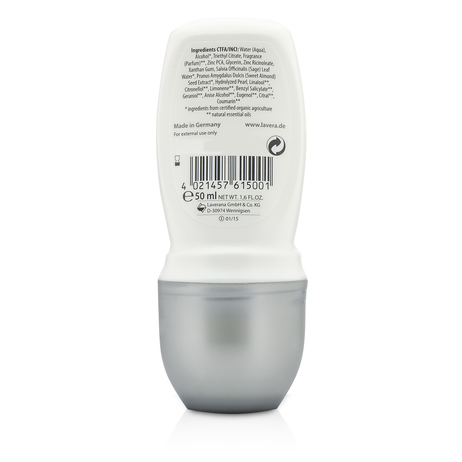 Lavera 24h Deodorant Roll-On with Pearl Extract - Invisible 50ml/1.7oz