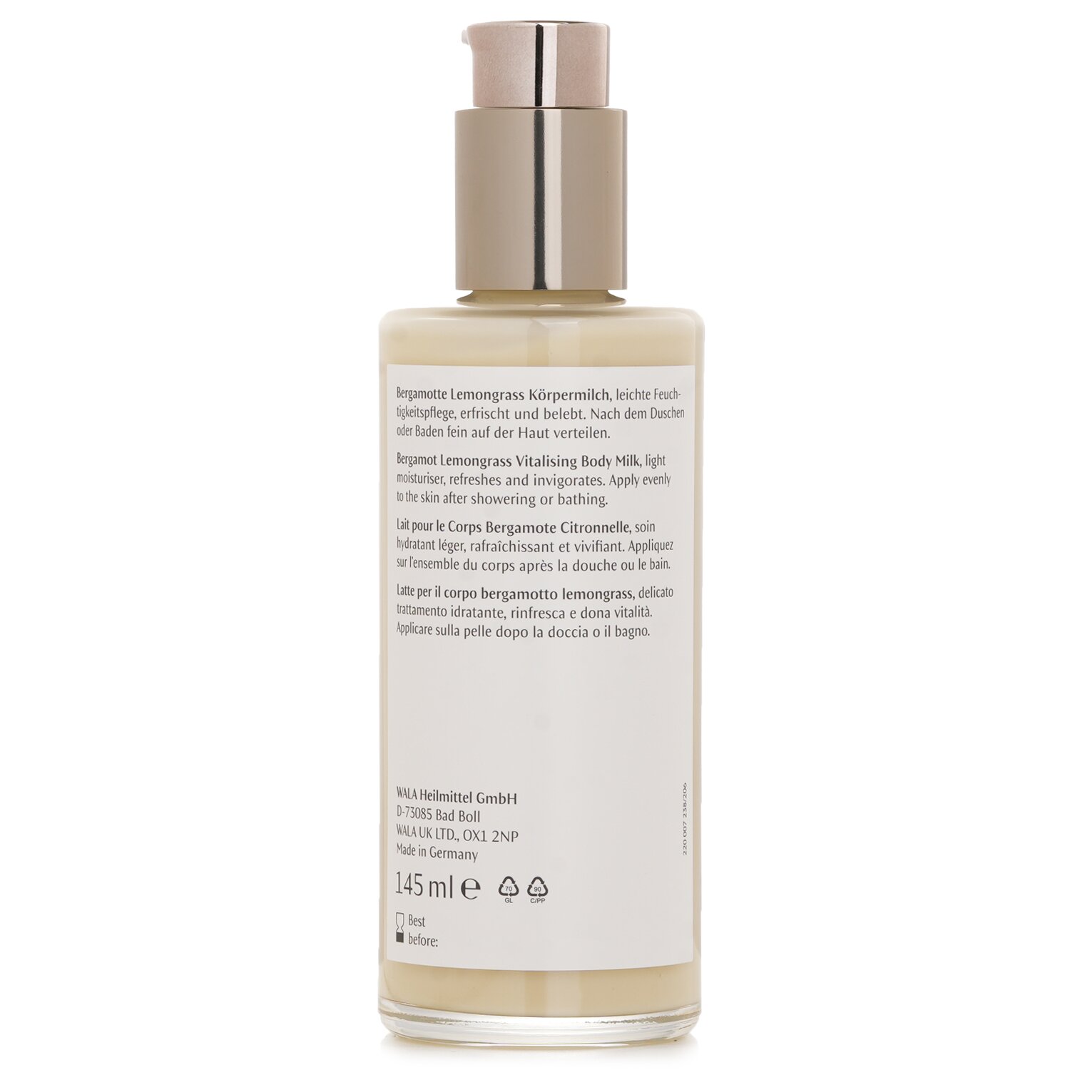 Dr. Hauschka Bergamot Lemongrass Vitalising Body Milk 145ml/4.9oz