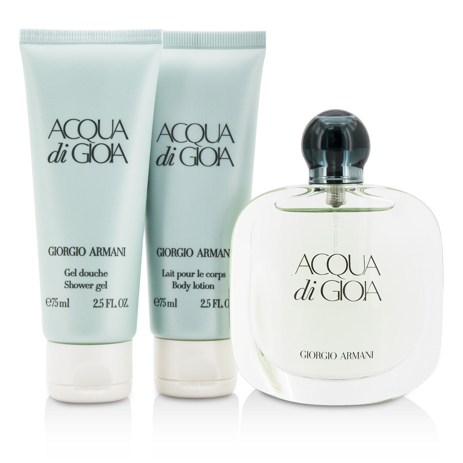 Giorgio Armani Acqua Di Gioia Coffret: Eau De Parfum Spray 50ml/1.7oz + Body Lotion 75ml/2.5oz + Shower Gel 75ml/2.5oz (Pink Box) 3pcs