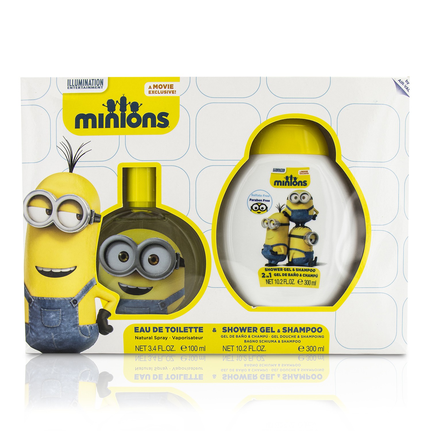 Air Val International Minions Coffret: Eau De Toilette Spray 100ml/3.4oz + Shower Gel & Shampoo 300ml/10.2oz 2pcs