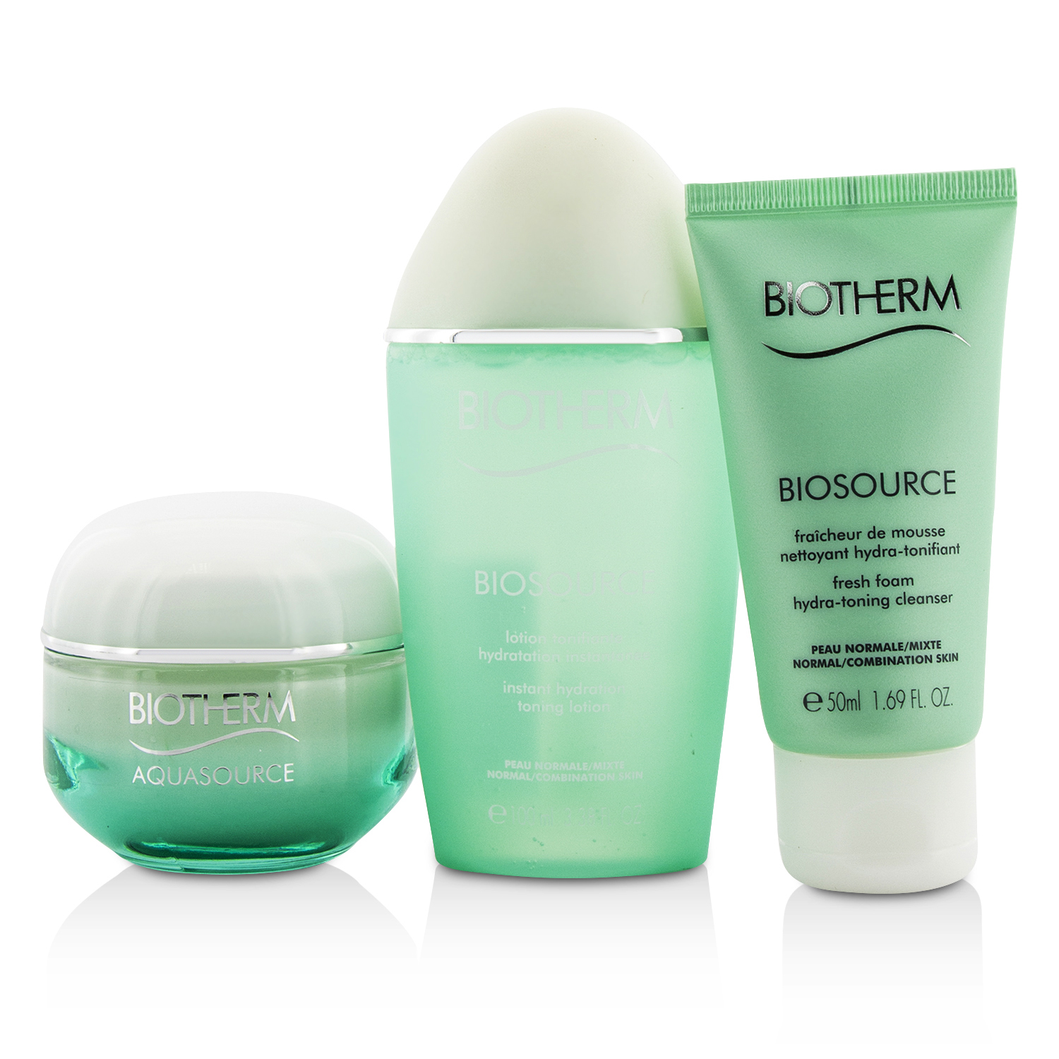 Biotherm Aquasource X Mandarina Duck Coffret: Cream N/C 50ml + Biosource FoamCleanser 50ml + Biosource ToningLotion 100ml + Handle Bag 3pcs+1bag