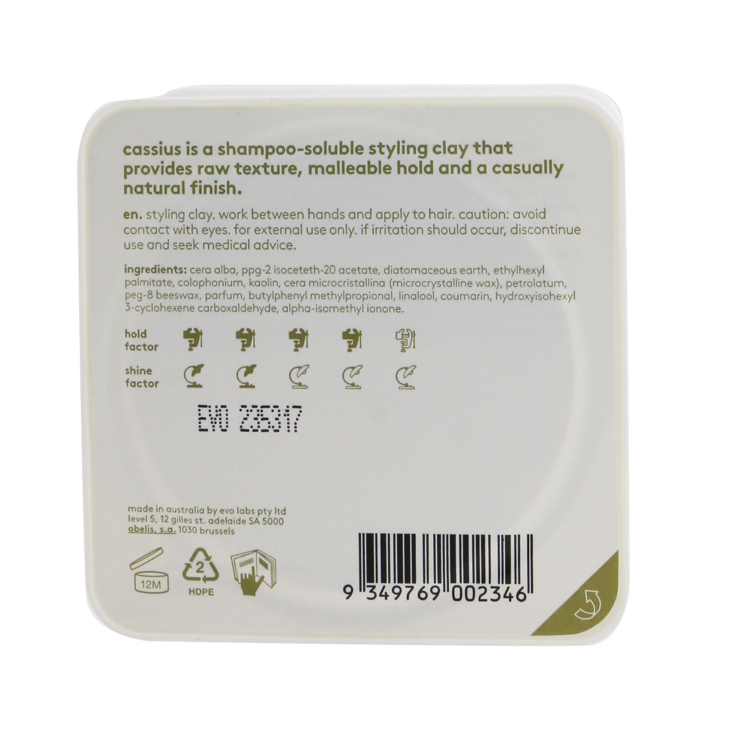 Evo Cassius Styling Clay 90g/3.1oz