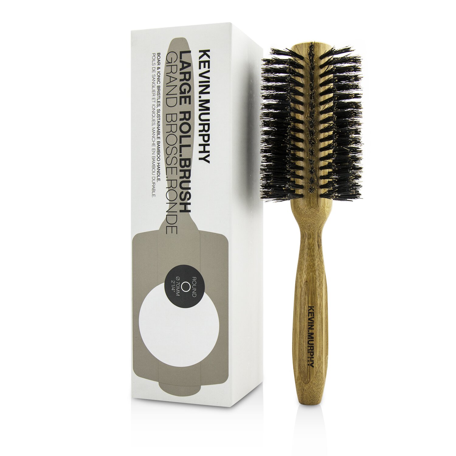 Kevin.Murphy Large Roll.Brush - Round 70mm (Boar & Ionic Bristles, Sustainable Bamboo Handle) 1pc