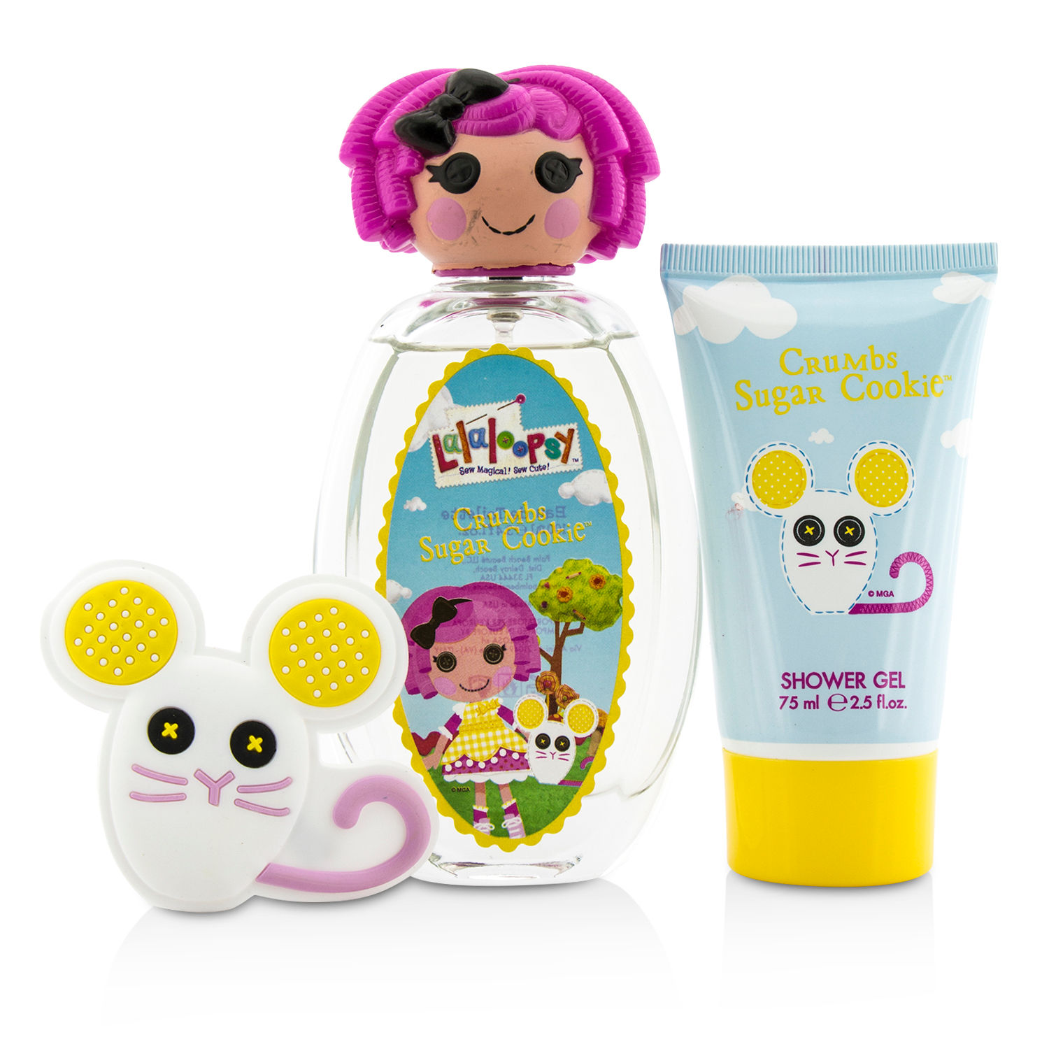 Lalaloopsy Crumbs Sugar Cookie Cute Набор: Туалетная Вода Спрей 100мл/3.4унц + Гель для Душа 75мл/2.5унц + Заколка для Волос 3pcs