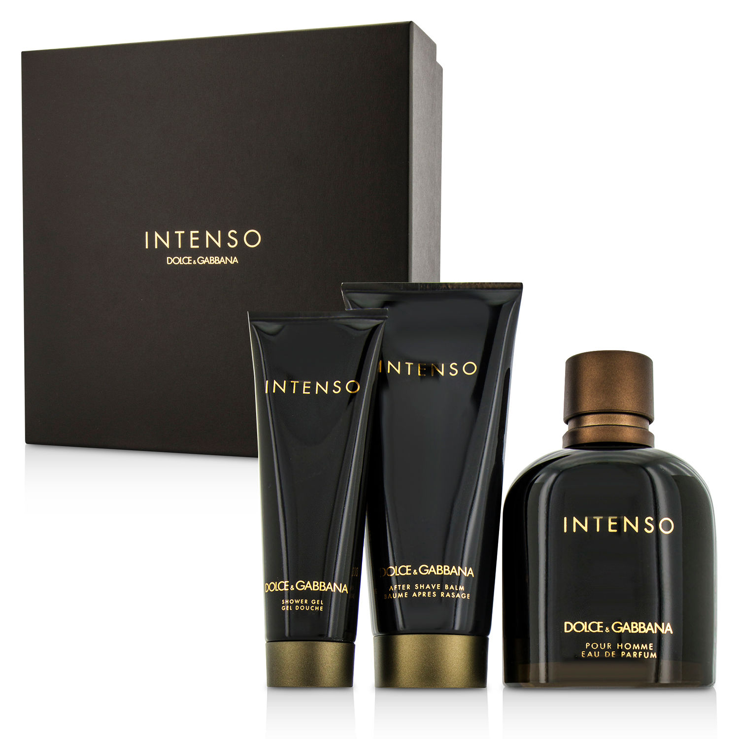 Dolce & Gabbana Intenso Coffret: Eau De Parfum Spray 125ml/4.2oz + After Shave Balm 75ml/2.5oz + Shower Gel 50ml/1.6oz 3pcs