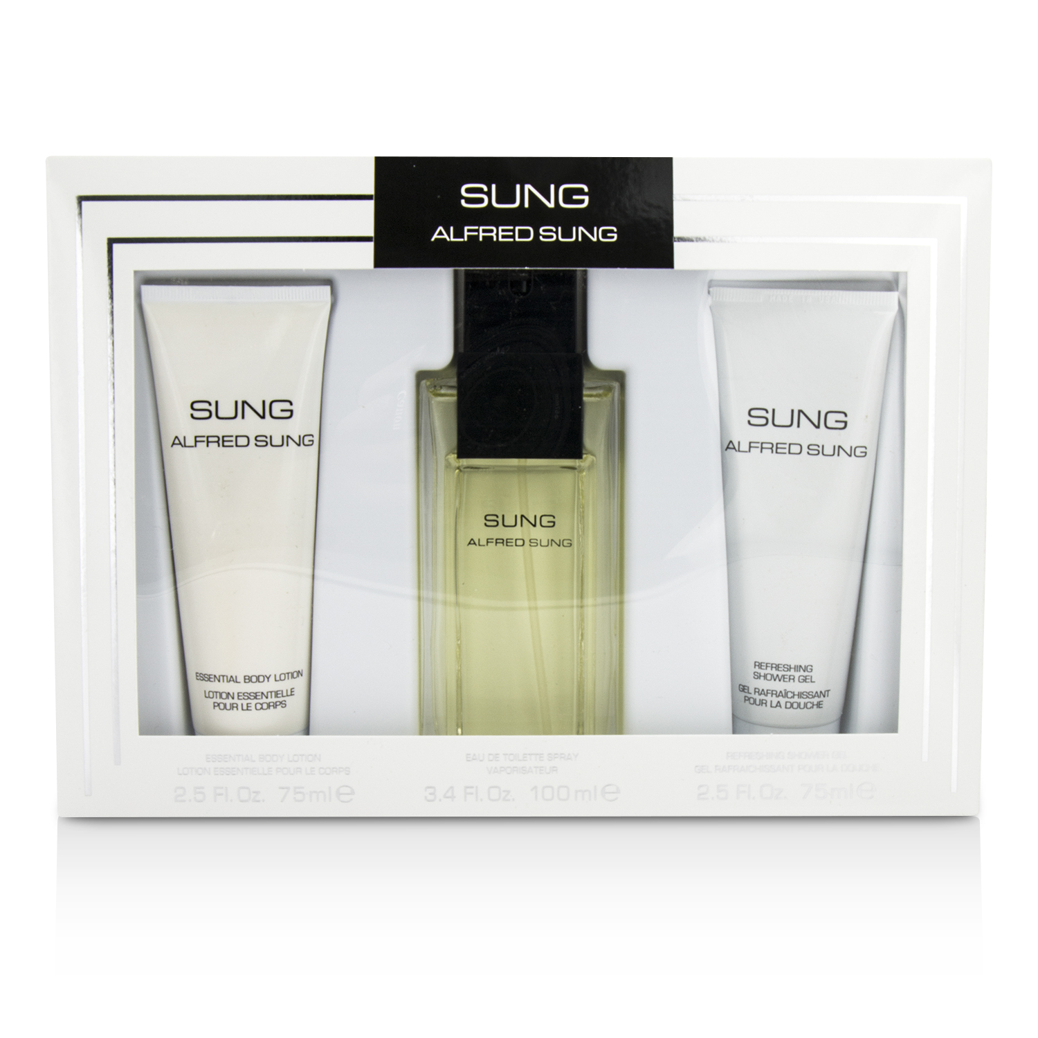 Alfred Sung Sung Coffret: Eau De Toilette Spray 100ml/3.4oz + Body Lotion 75ml/2.5oz + Shower Gel 75ml/2.5oz 3pcs