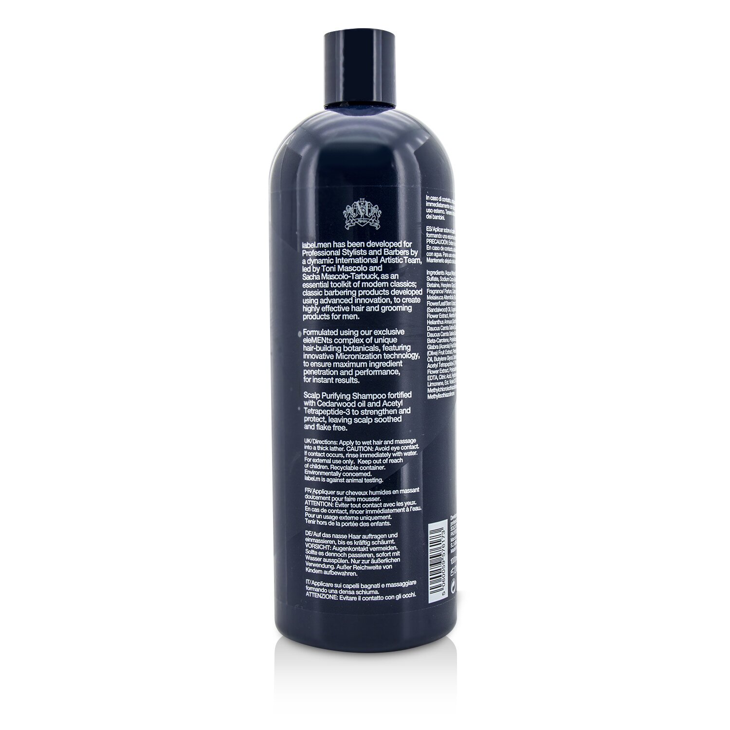 Label.M Men's Scalp Purifying Shampoo (Strengthens and Builds Thickness, Leaving Scalp Toned and Refreshed, Clean Healthy Results) 1000ml/33.8oz