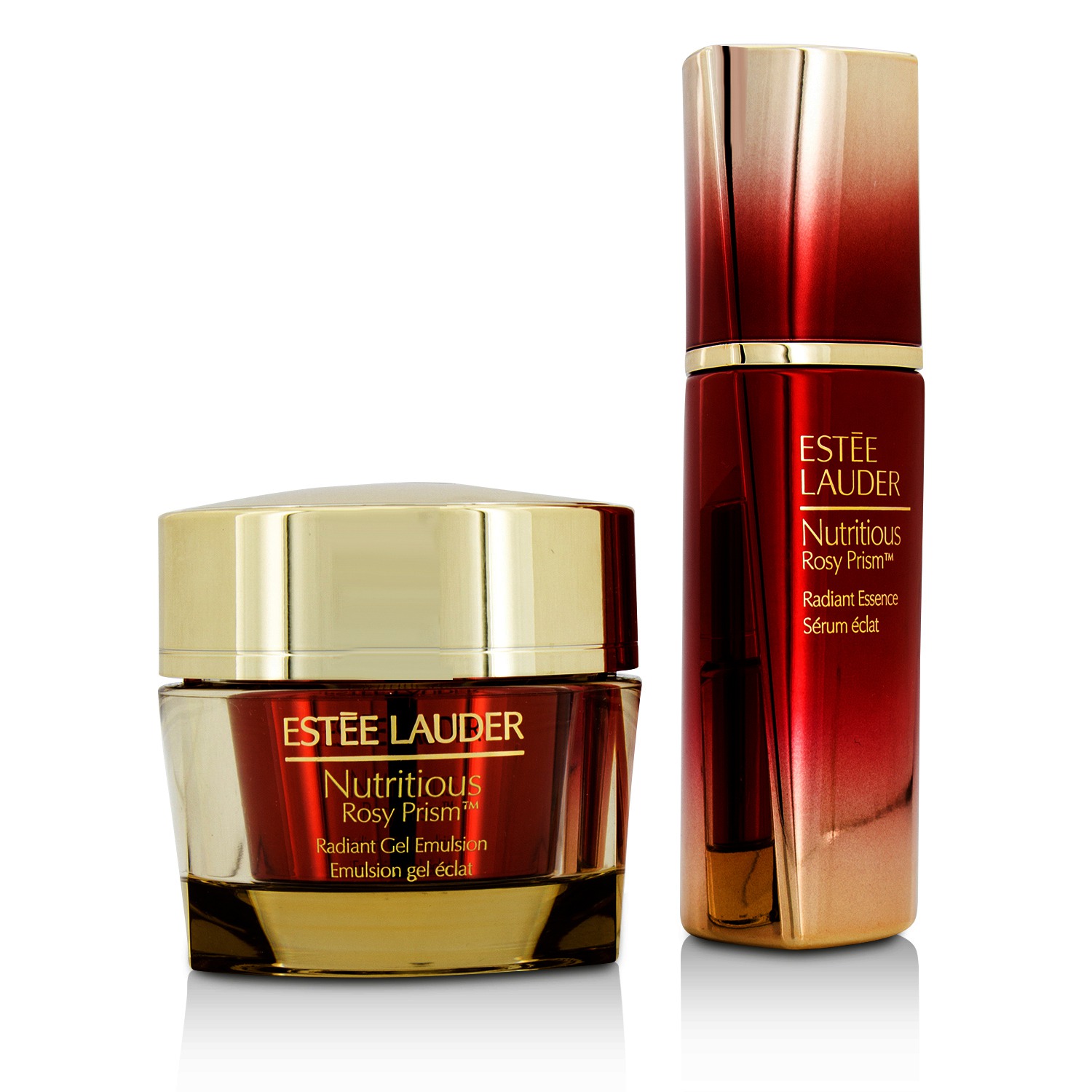 Estee Lauder Nutritious Rosy Prism Set: Radiant Essence 30ml + Radiant Gel Emulsion 50ml 2pcs