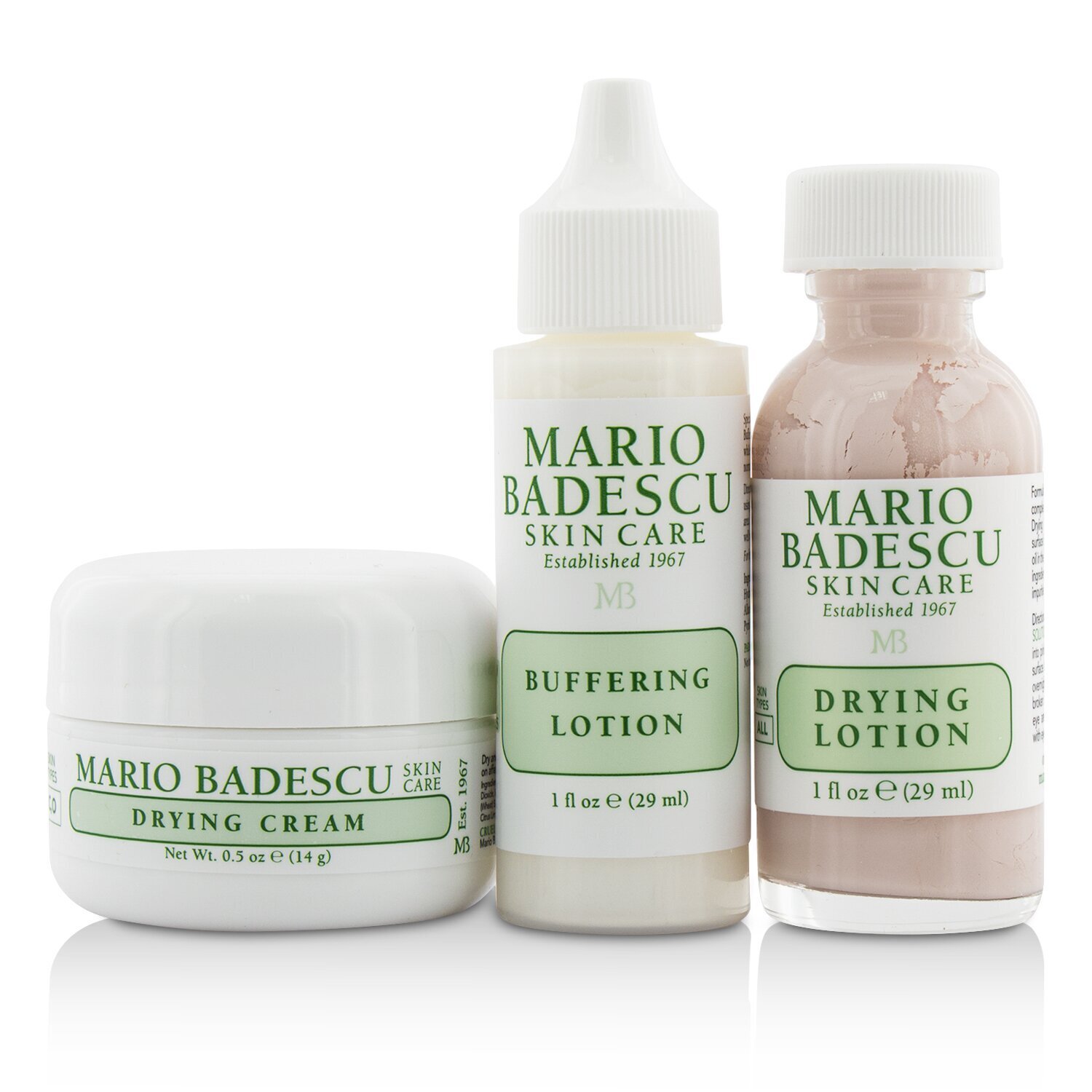 Mario Badescu Zestaw przeciw trądzikowi Acne Repair Kit: Drying Lotion 29ml + Drying Cream 14g + Buffering Lotion 29ml 3pcs