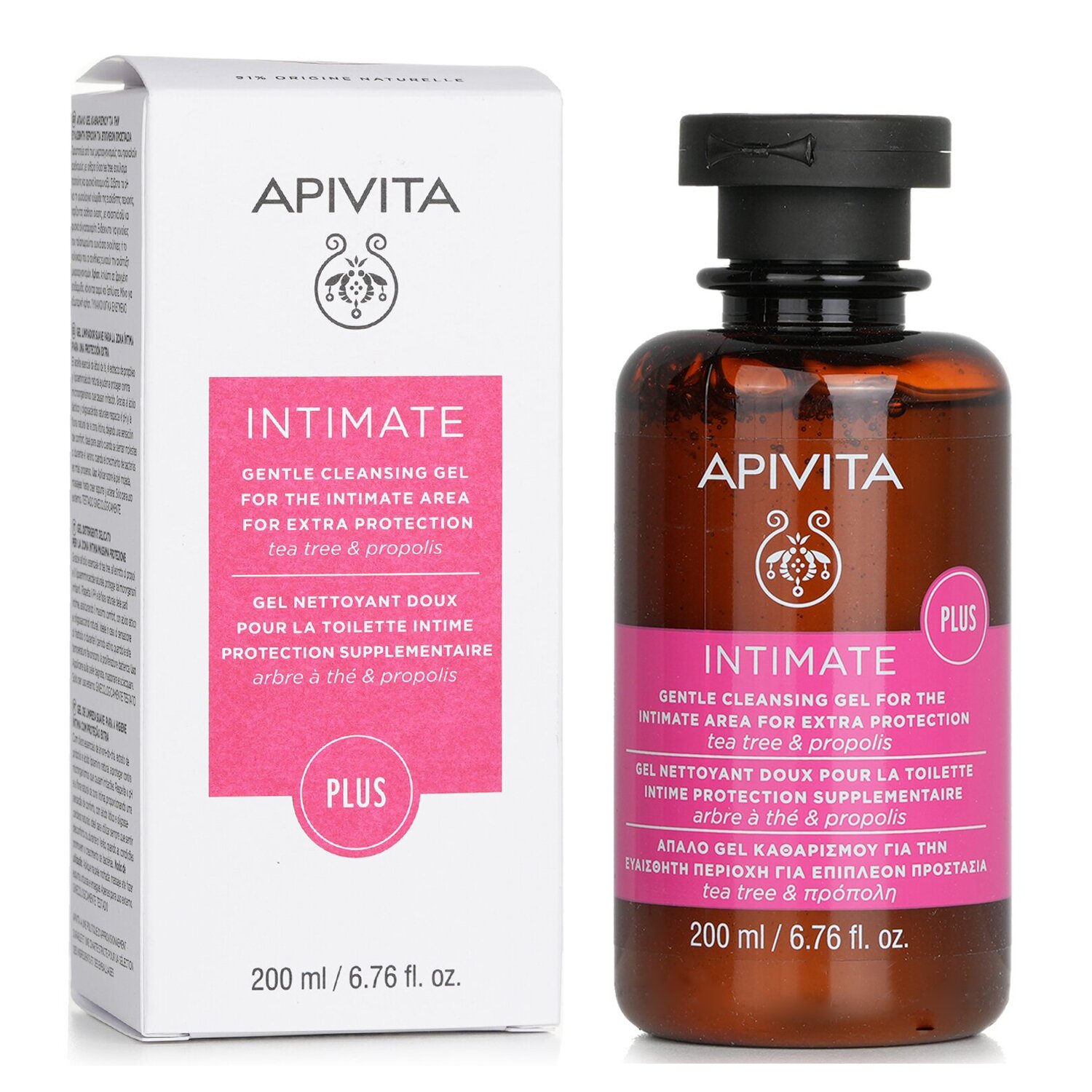 Apivita Intimate Gentle Cleansing Gel For The Intimate Area For Extra Protection with Tea Tree & Propolis 200ml/6.76oz