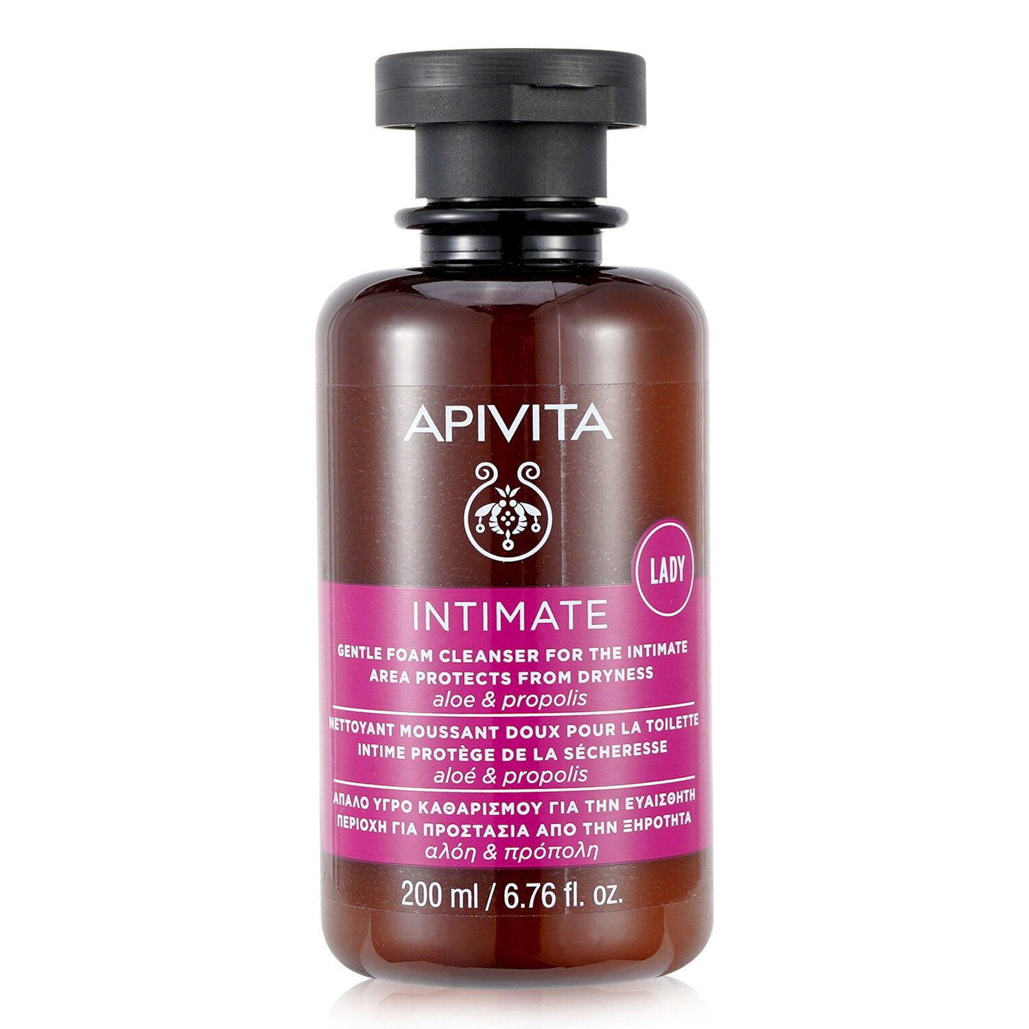 Apivita Intimate Gentle Foam Cleanser For The Intimate Area Protects From Dryness with Aloe & Propolis 200ml/6.8oz