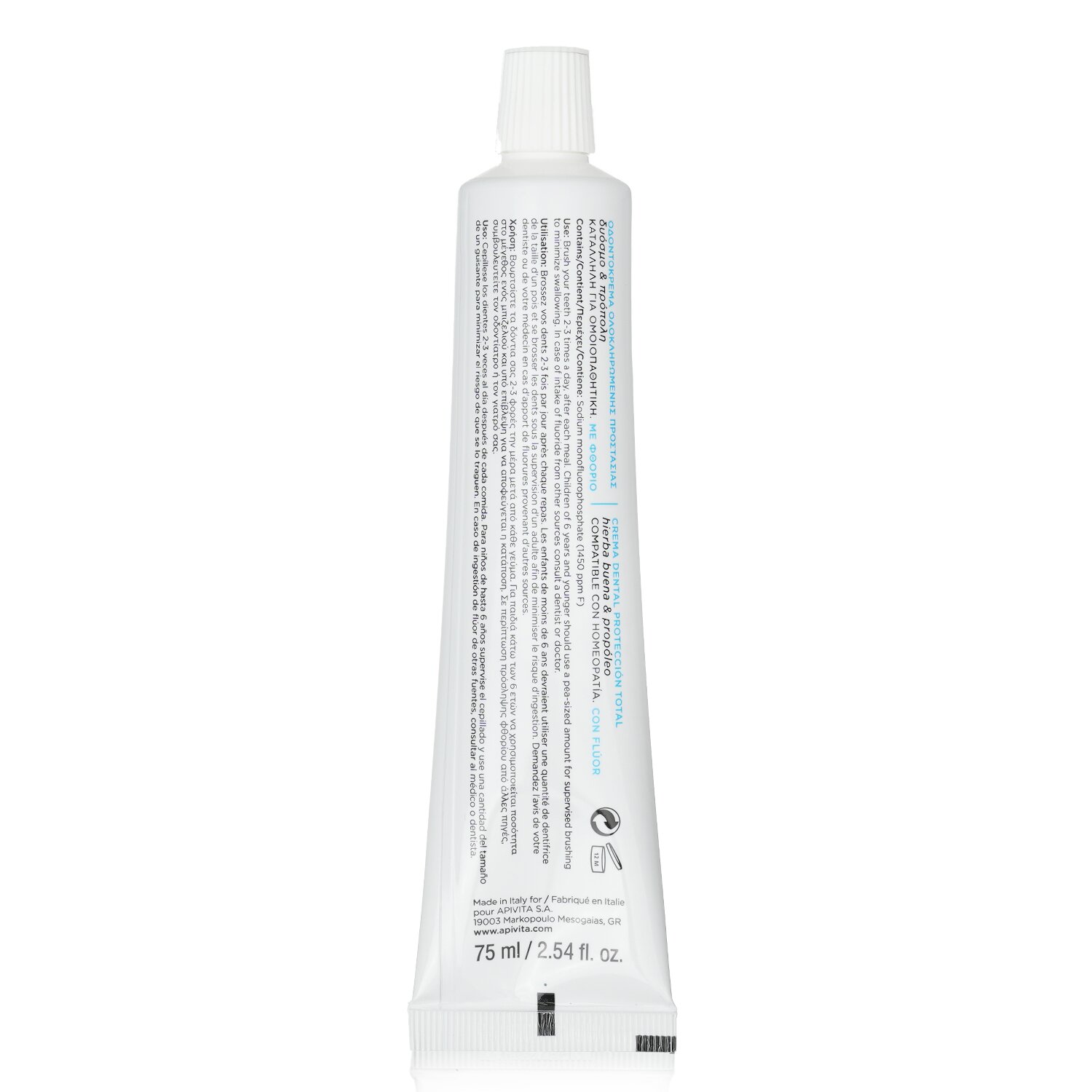 Apivita Total Protection Toothpaste With Spearmint & Propolis 75ml/2.53oz