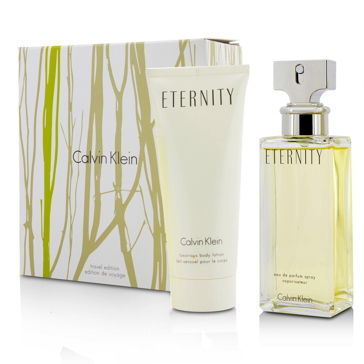 Calvin Klein Eternity Coffret: Eau De Parfum Spray 100ml/3.4oz + Luxurious Body Lotion 100ml/3.4oz 2pcs