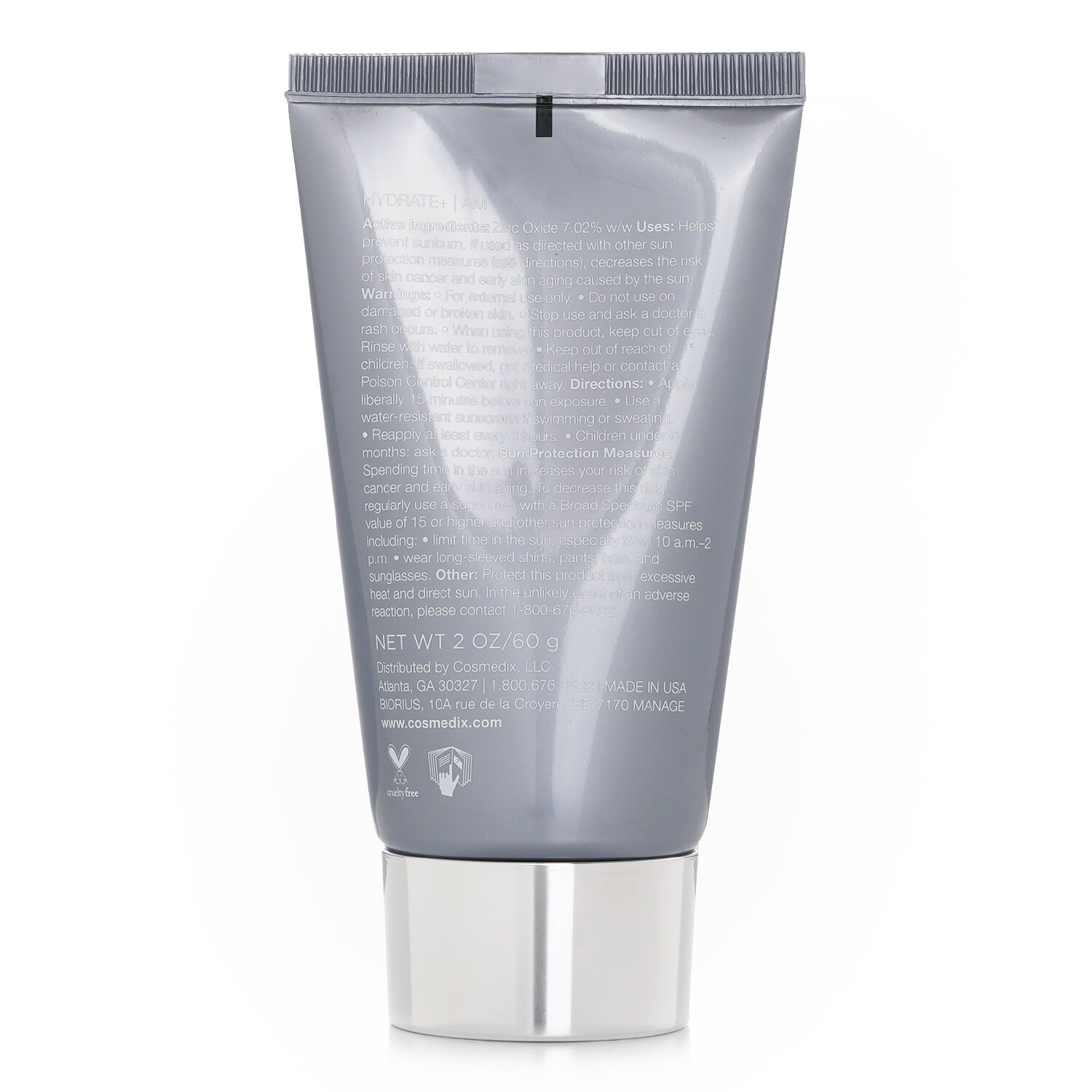 CosMedix Hydrate + Moisturizing Sunscreen SPF 17 60g/2oz