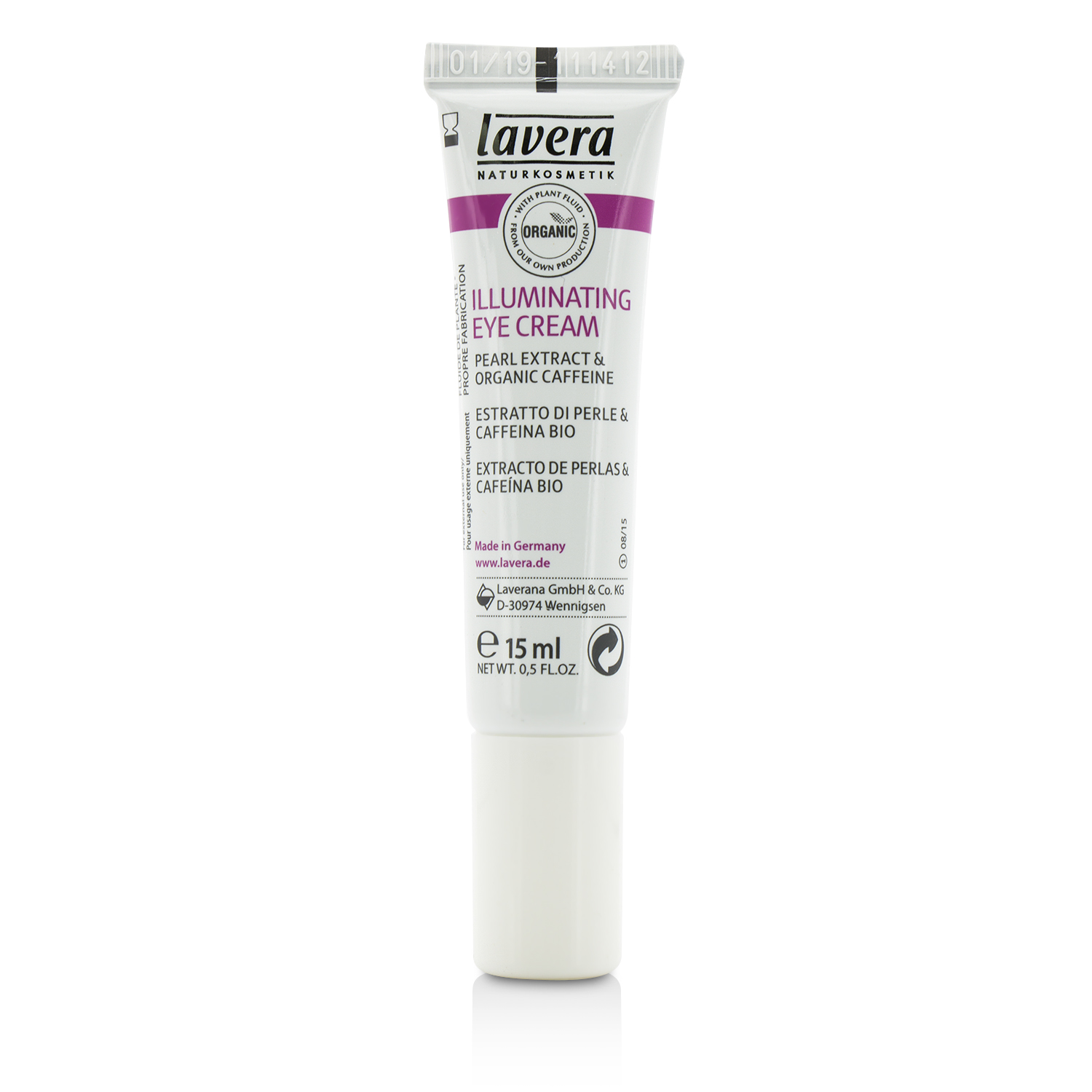Lavera Kem dưỡng mắt chiết xuất ngọc trai hữu cơ & caffein 15ml/0.5oz