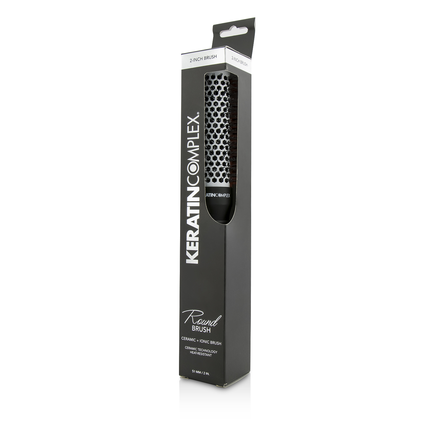 Keratin Complex Ceramic Technology Nano-Sliver Ions Heat Resistant Ceramic+Ionic Round Brush (2 Inch) 1pc