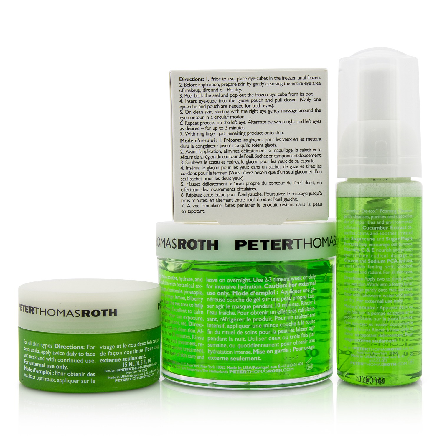 Peter Thomas Roth 彼得羅夫 黃瓜深層淨化套裝: 保濕面膜 150ml/5oz + 潔膚泡沫 30ml/1oz + 保濕凝霜 15ml/1oz + 眼部冷凍凝膠 4件